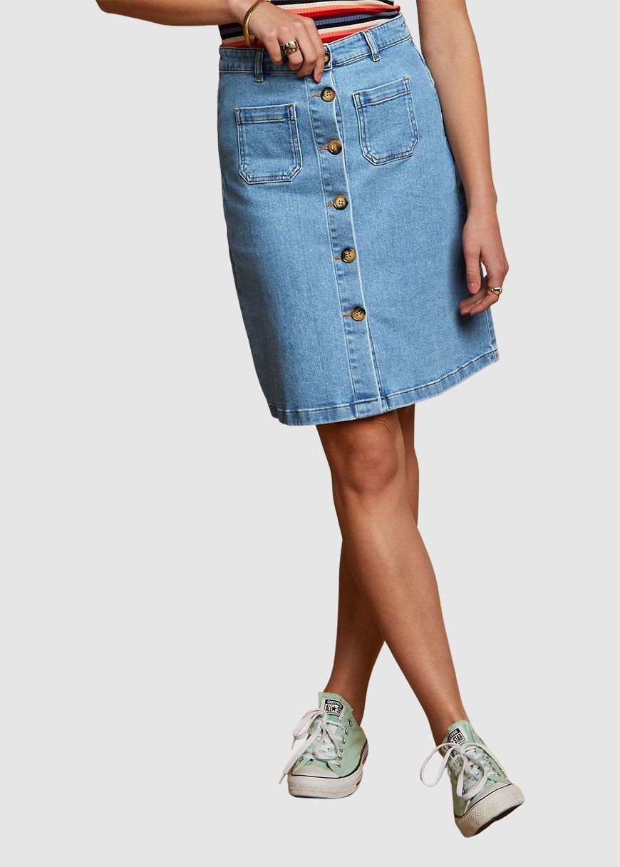 Mary Skirt Strata Denim