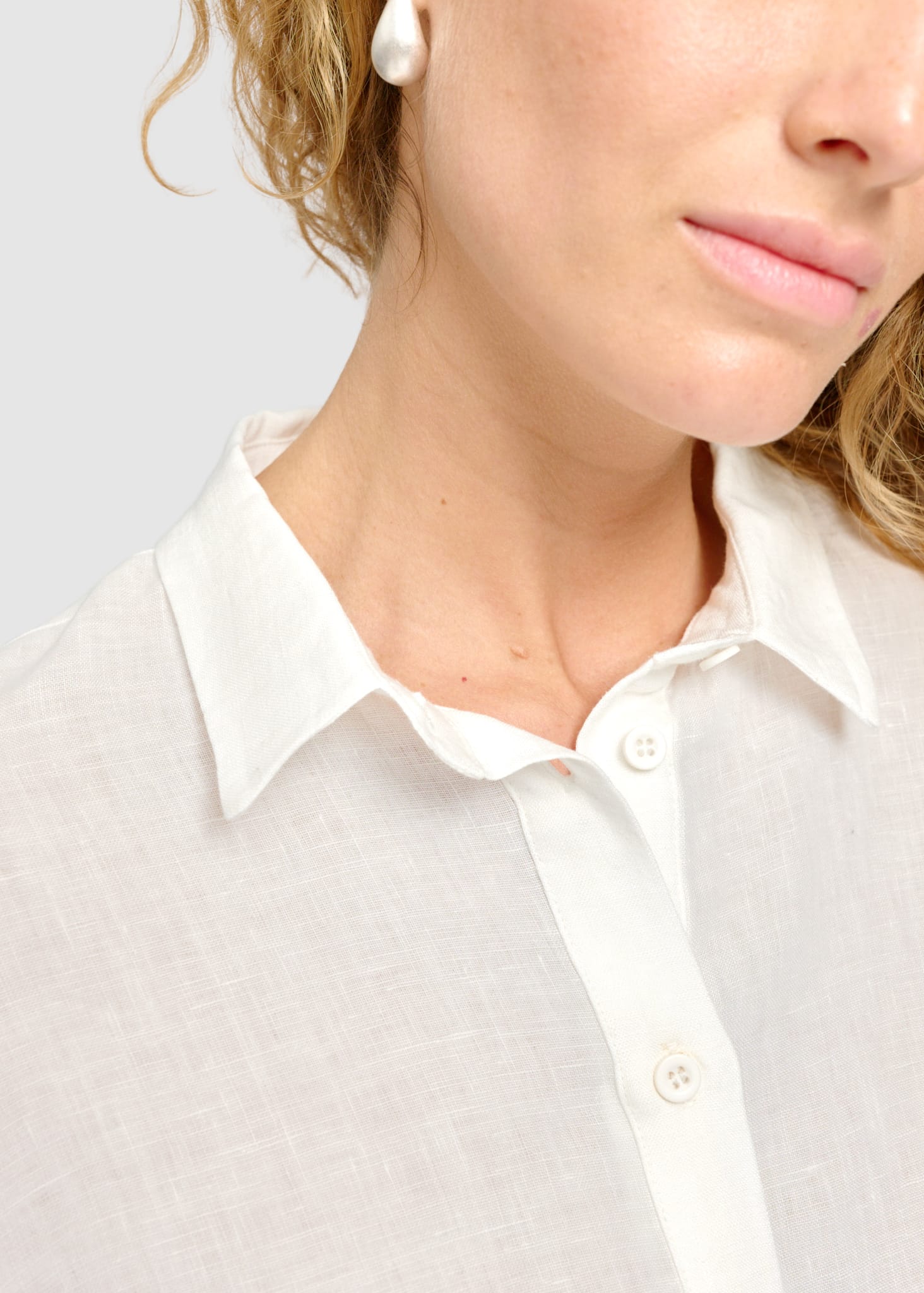 Short Sleeve Linen Shirt Bright White