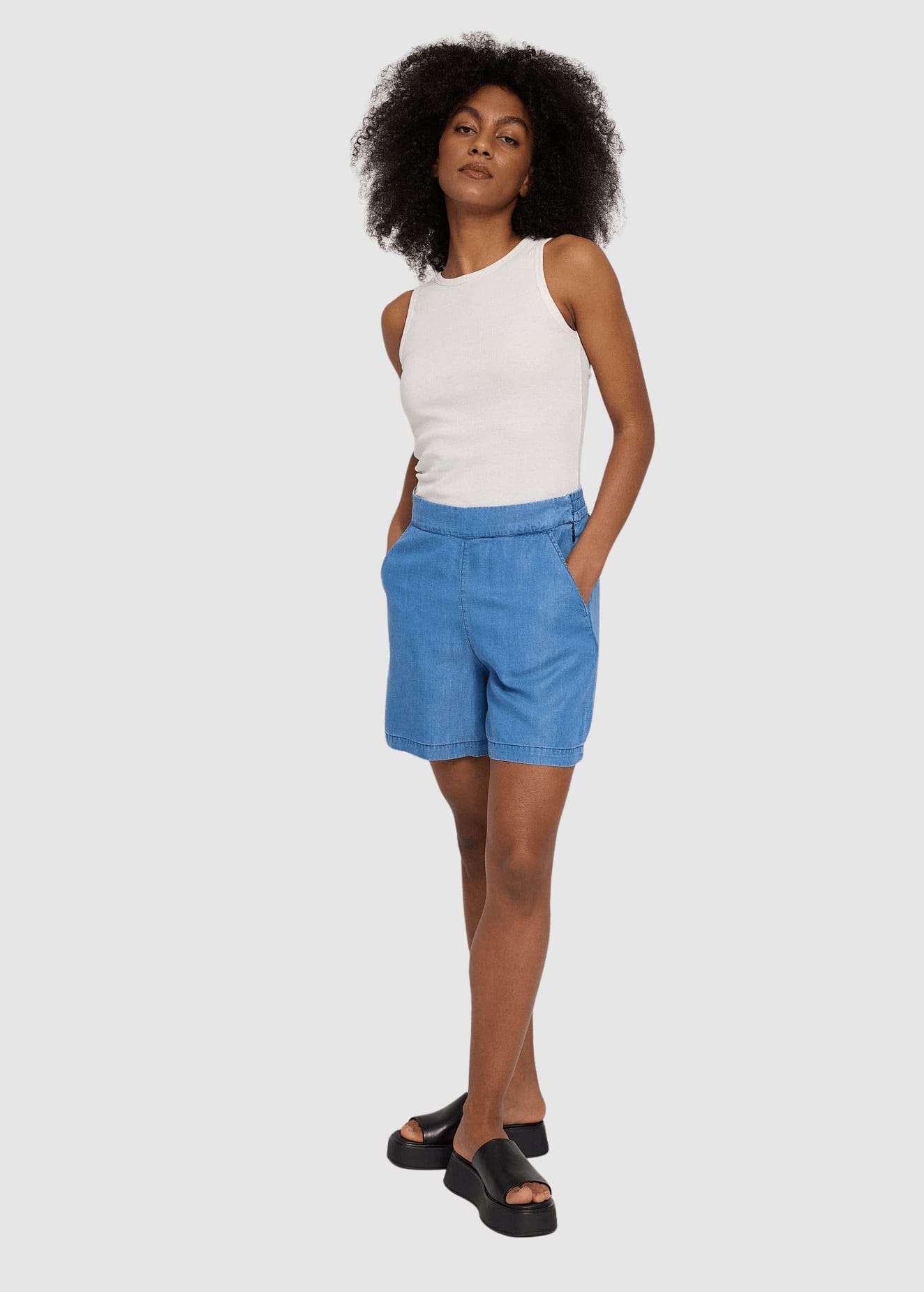 Tencel Shorts Dark Blue Wash Tencel Shorts Dark Blue Wash