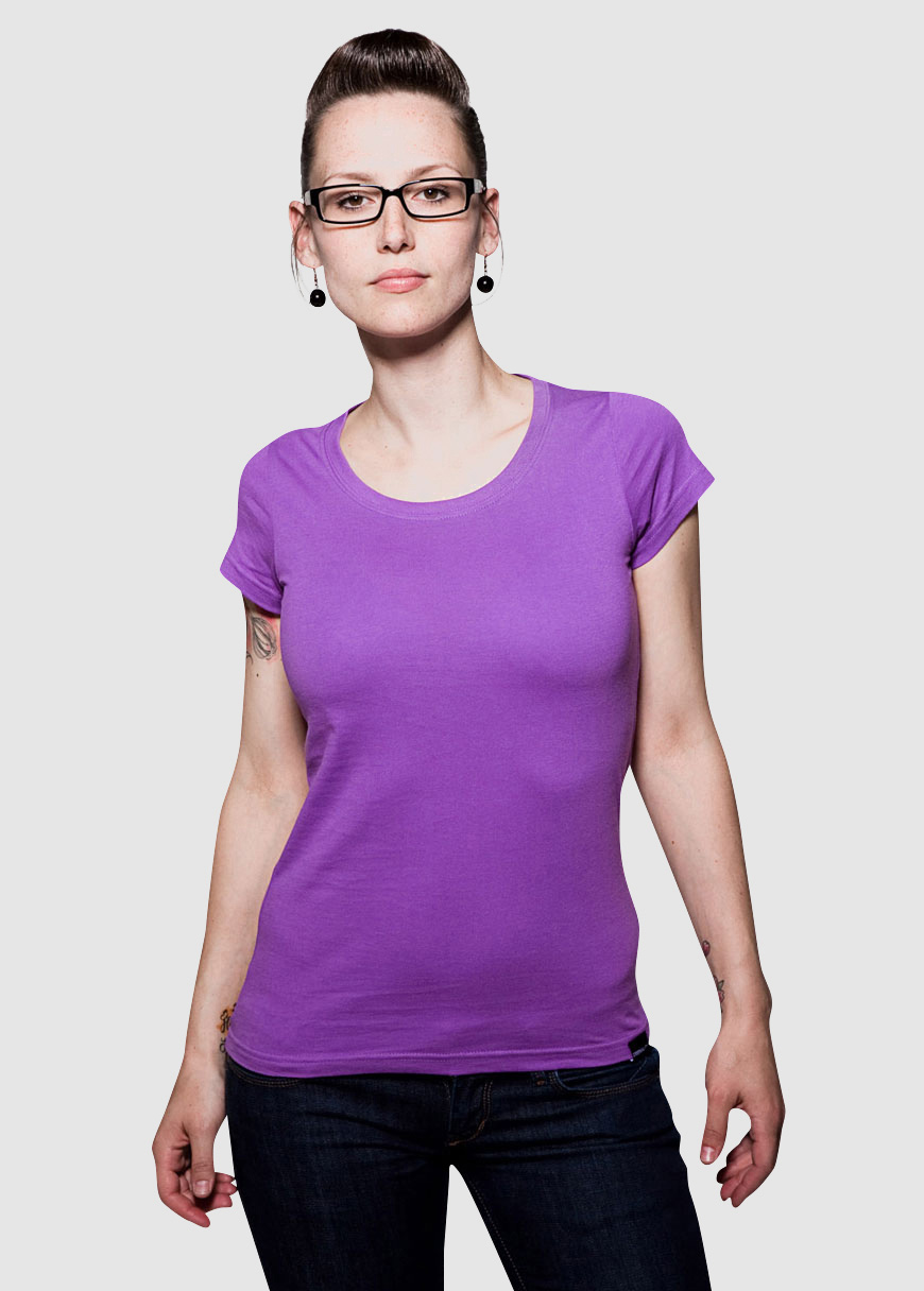 T-Shirt Rundausschnitt Lila T-Shirt Rundausschnitt Lila