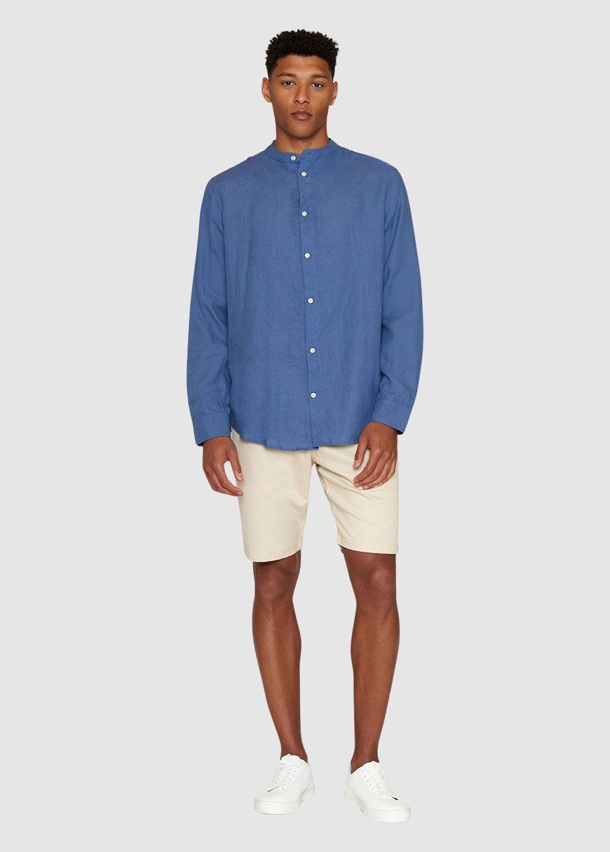 Regular Linen Stand Collar Shirt Regular Linen Stand Collar Shirt