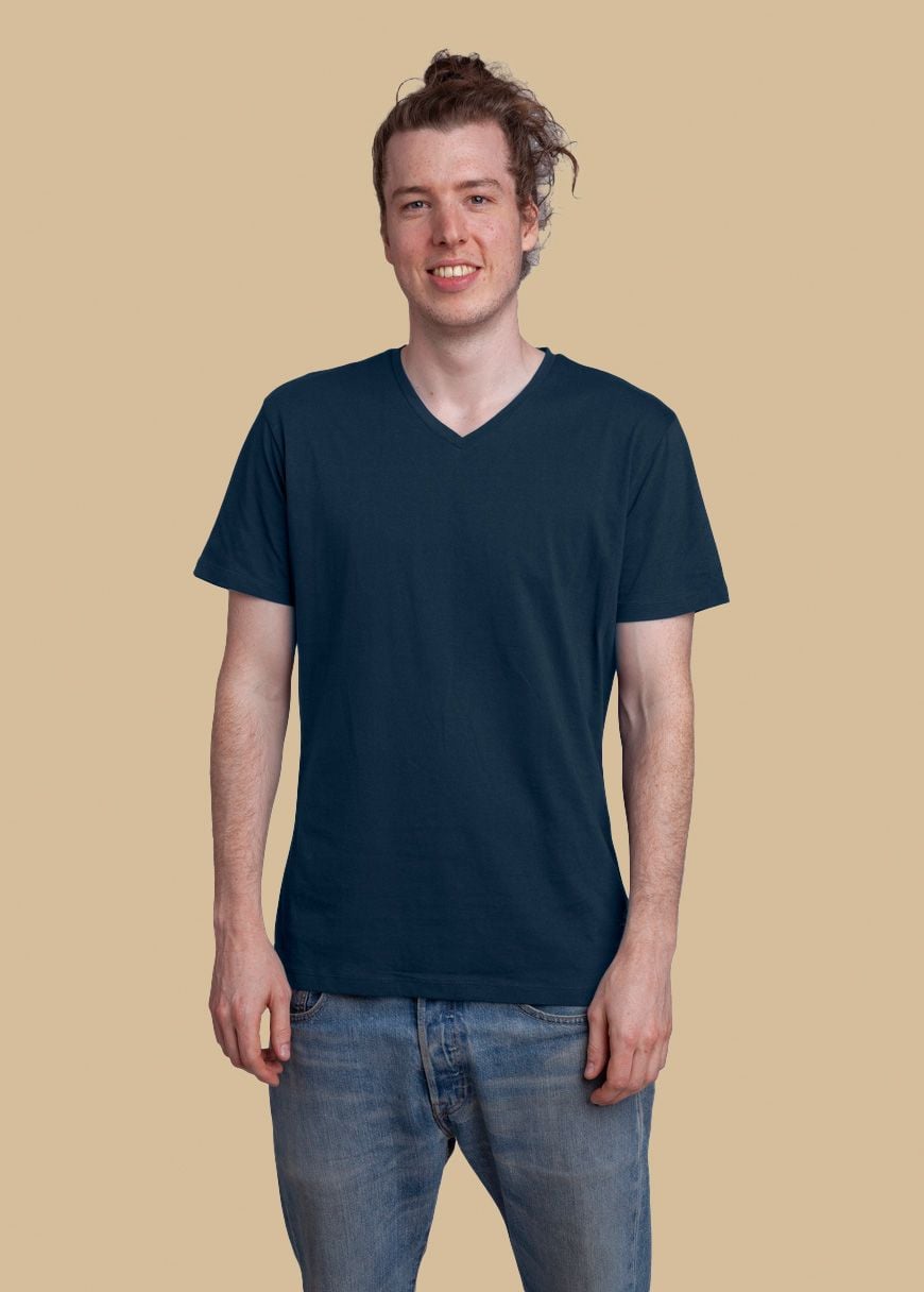 V-Neck T-Shirt Man French Navy