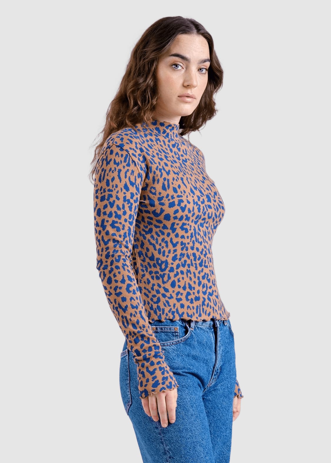 Rib Top Ryd Leopard Light Brown Rawhide