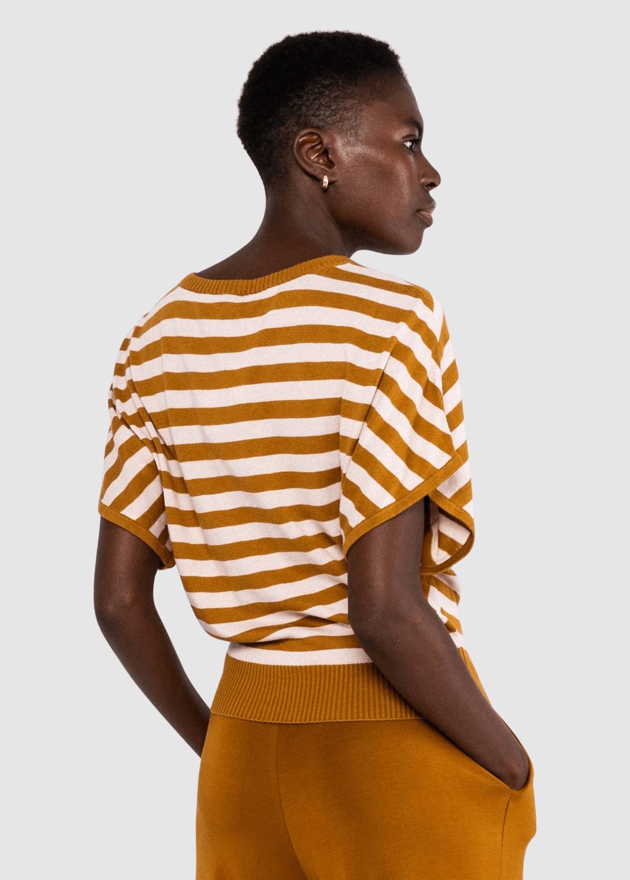 Picnic Friend Chic Knit Stripe Brown