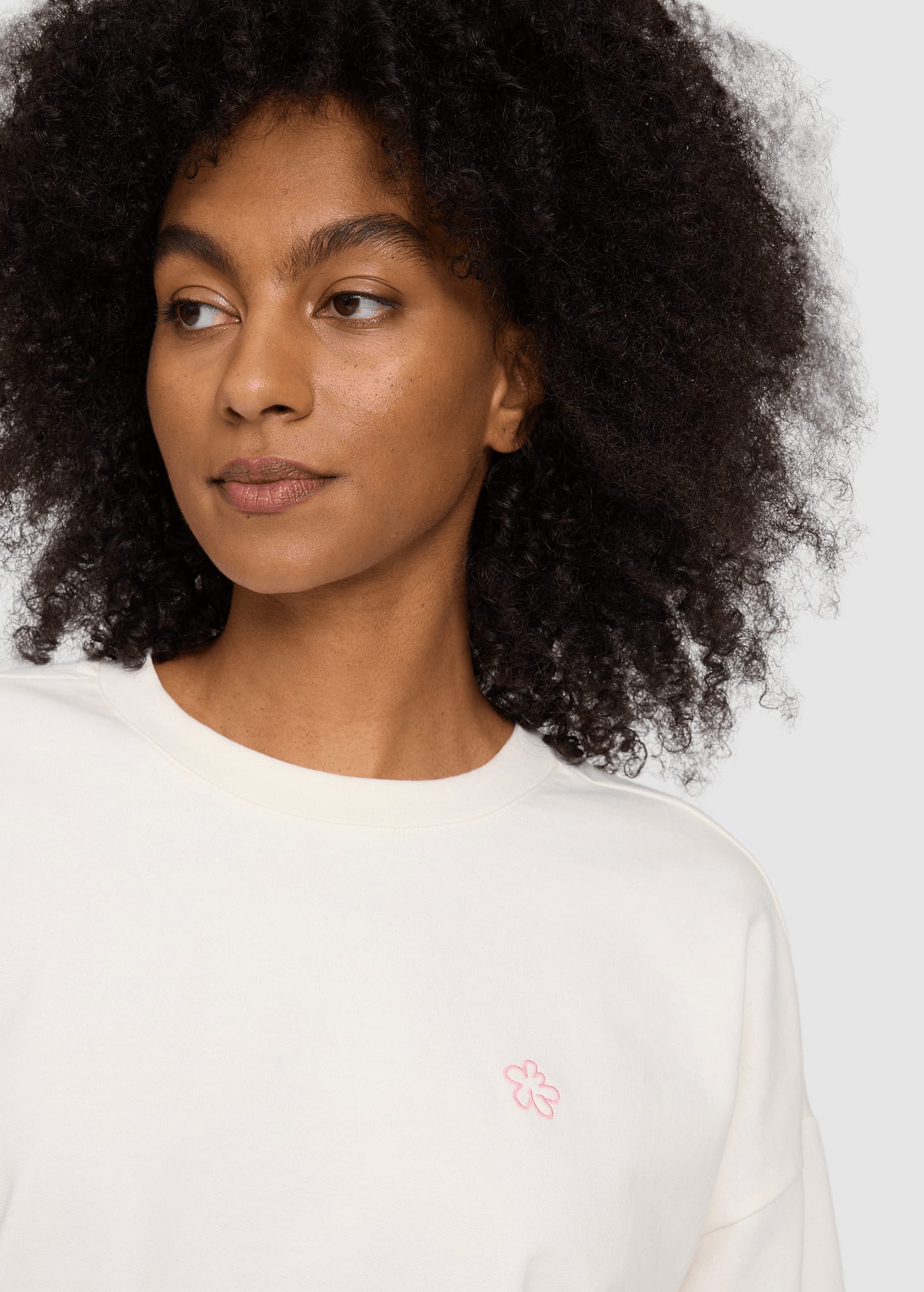 Back Print Sweatshirt Offwhite/flowers