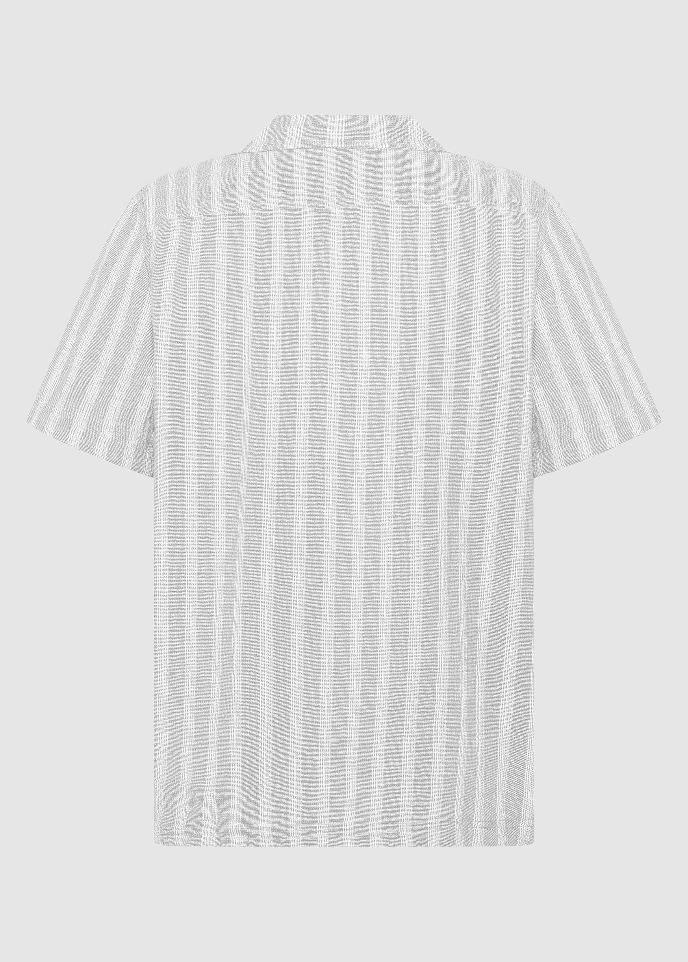 Relaxed Stripe Short Sleeve Shirt Grey Stripe