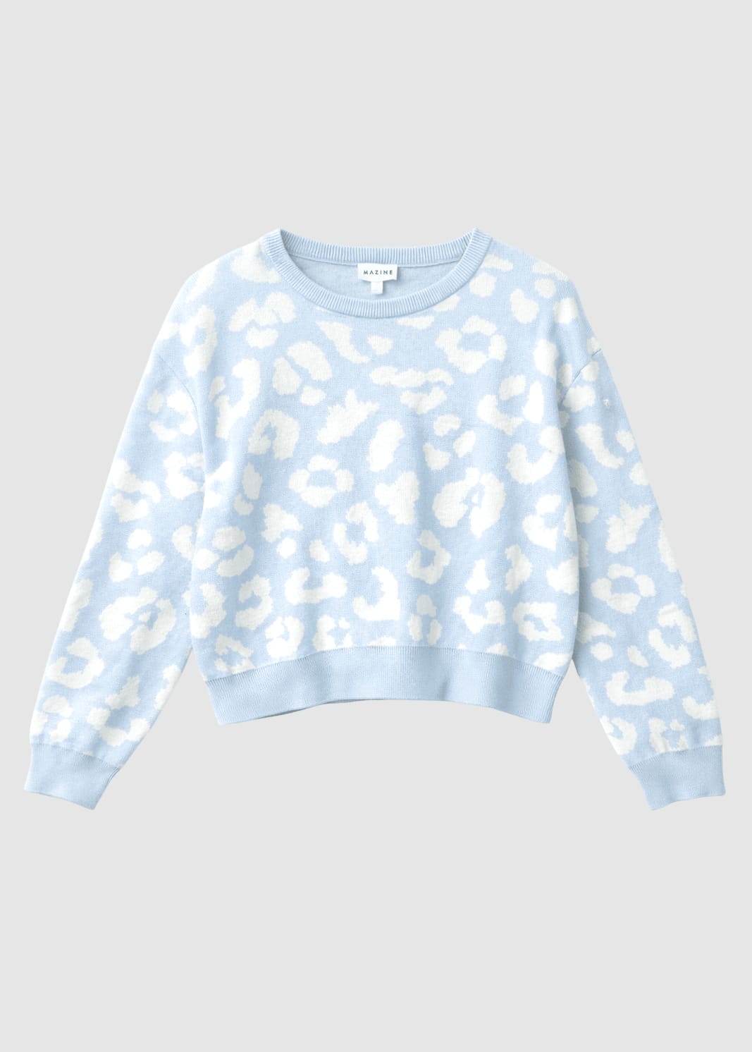 Leo Jacquard Knit Jumper Dream Blue Offwhite