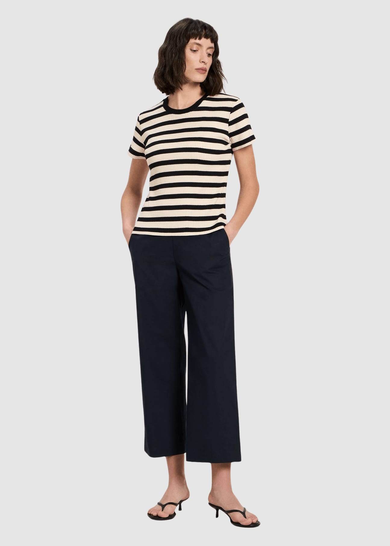 Shirt Mit Streifen Black Creme