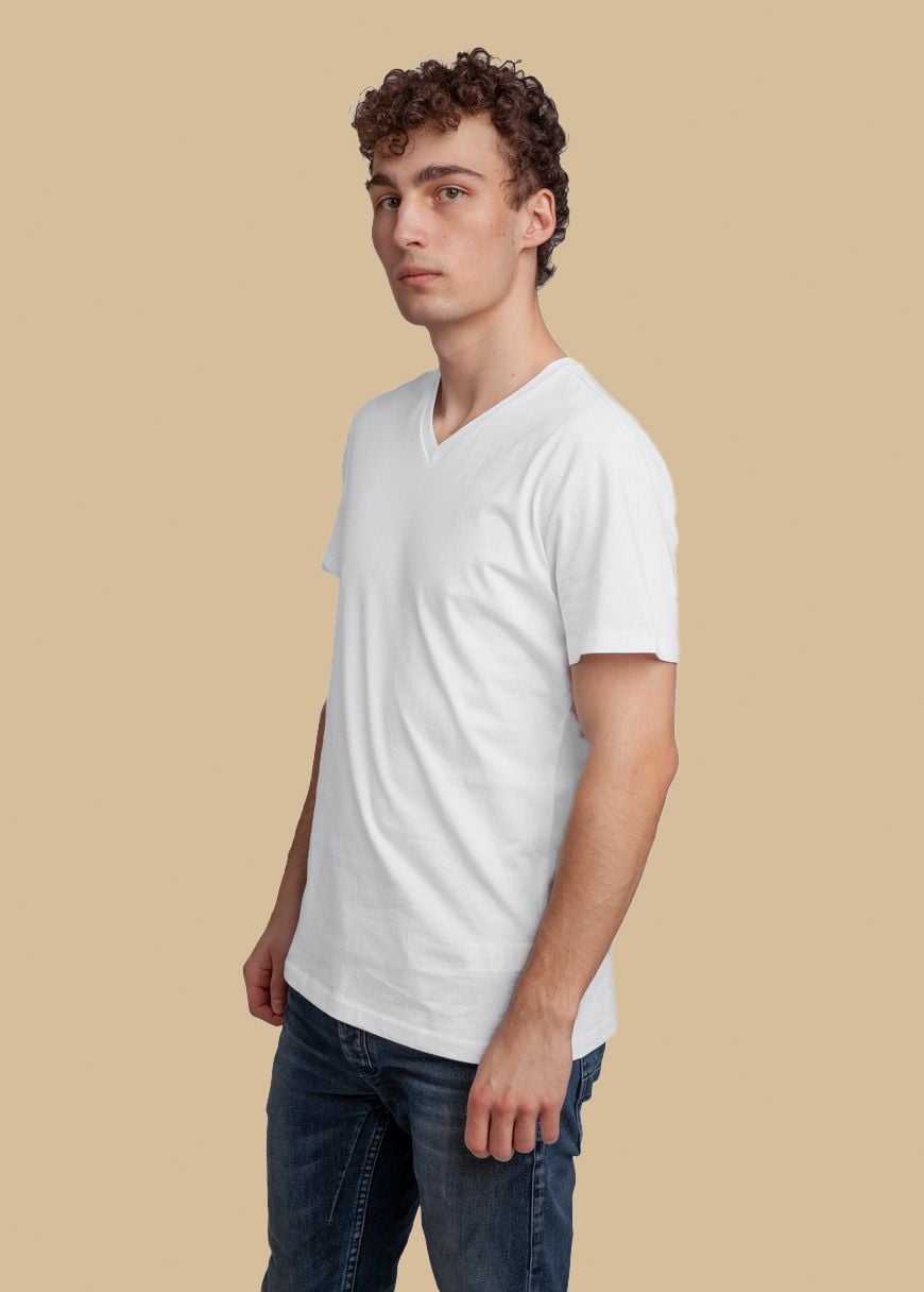 GXB-STTM562-WHITE-04.jpg V-Neck T-Shirt Man White