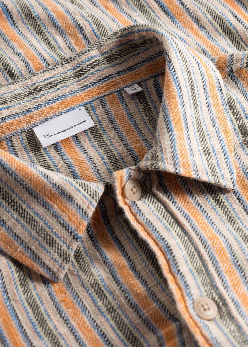 Loose Woven Striped Overshirt
