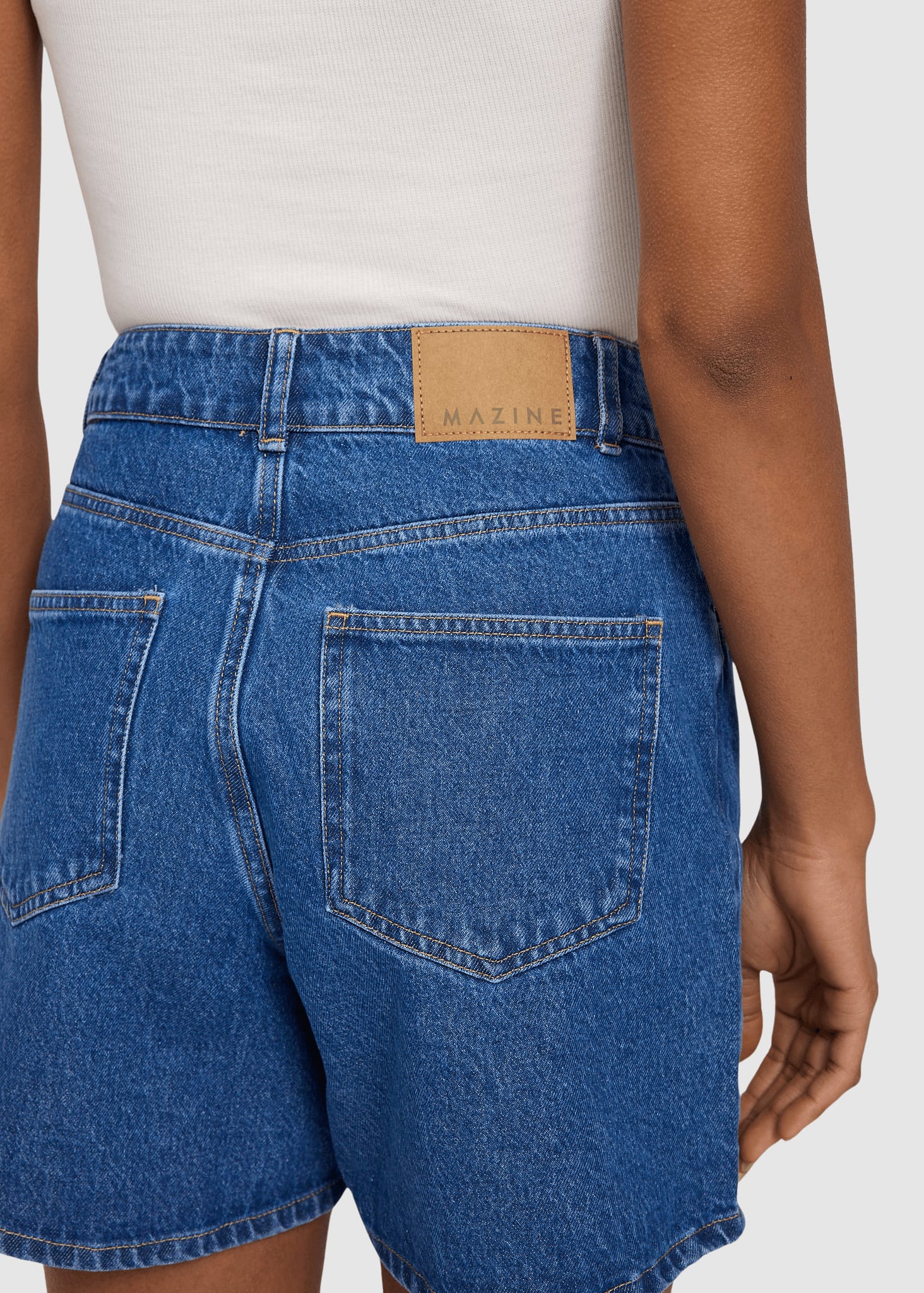 Denim Shorts Mid Blue Wash