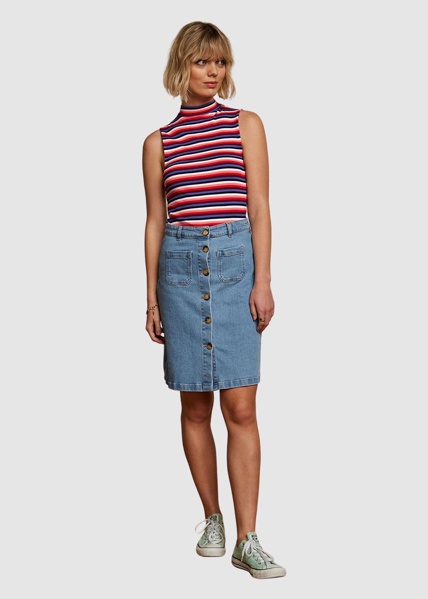 Mary Skirt Strata Denim