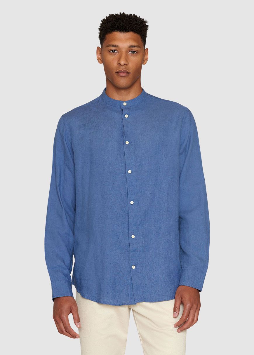 Regular Linen Stand Collar Shirt Regular Linen Stand Collar Shirt