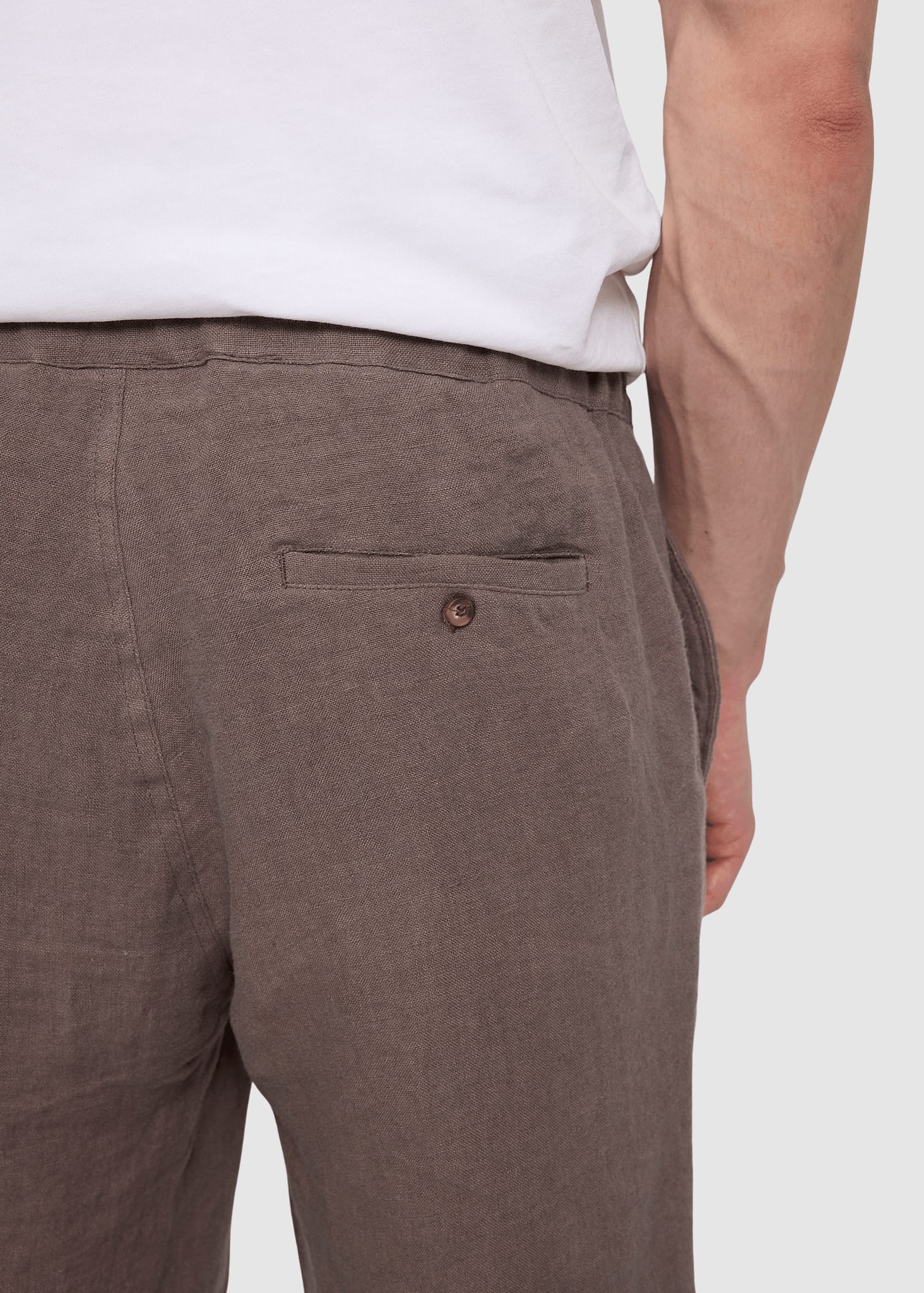 Regular Linen Shorts Grey Brown Regular Linen Shorts Grey Brown