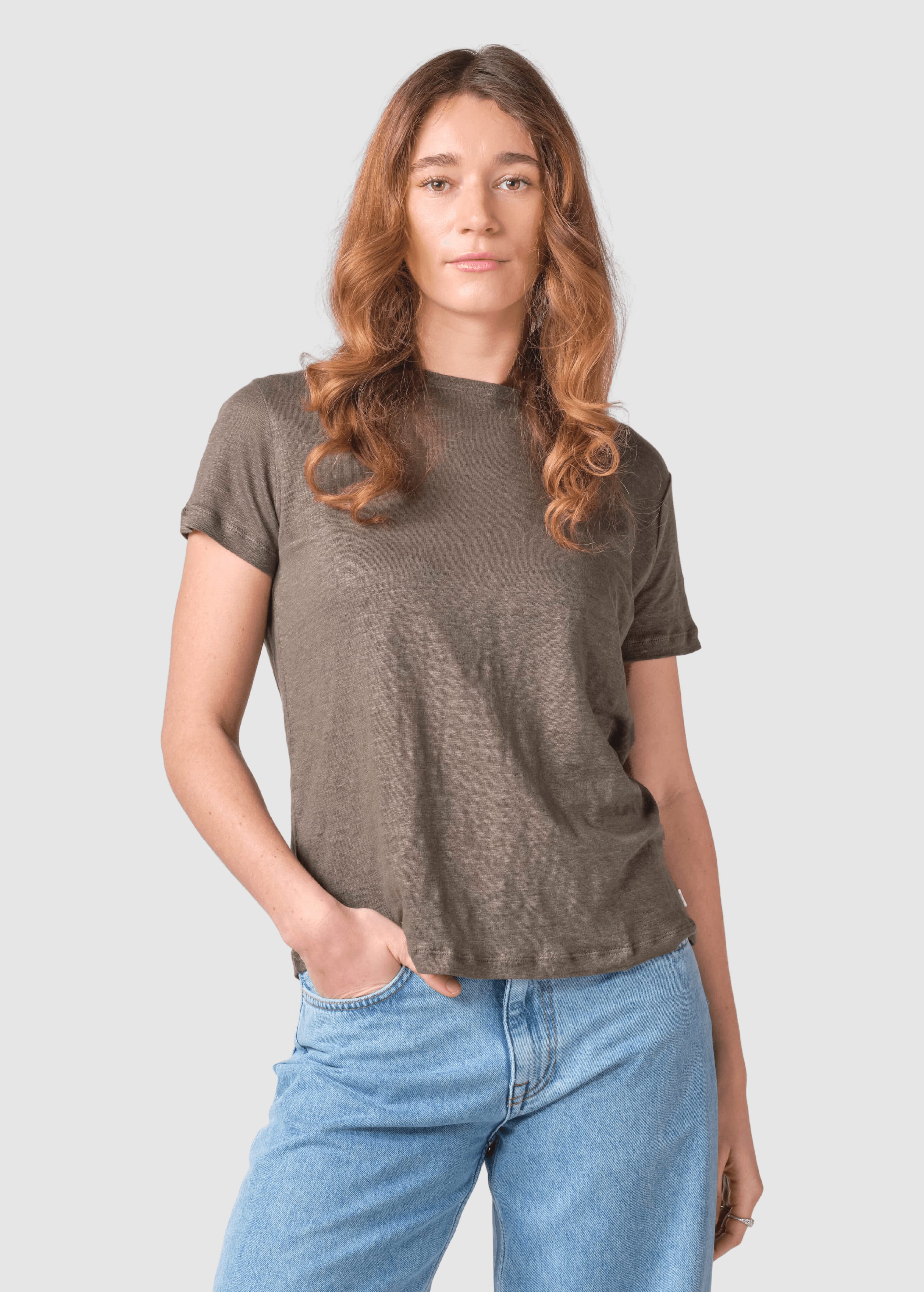 Rikke Linen Tee Taupe