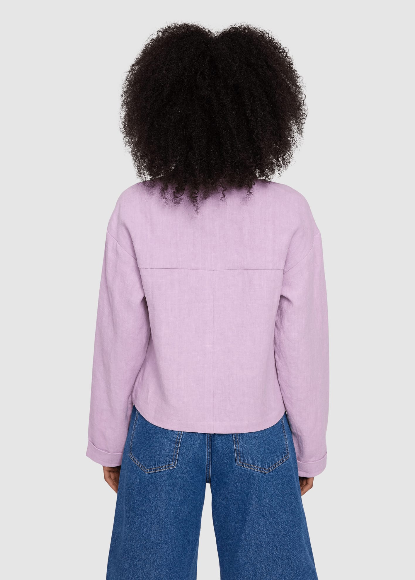 Short Linen Jacket Bright Lavender Short Linen Jacket Bright Lavender