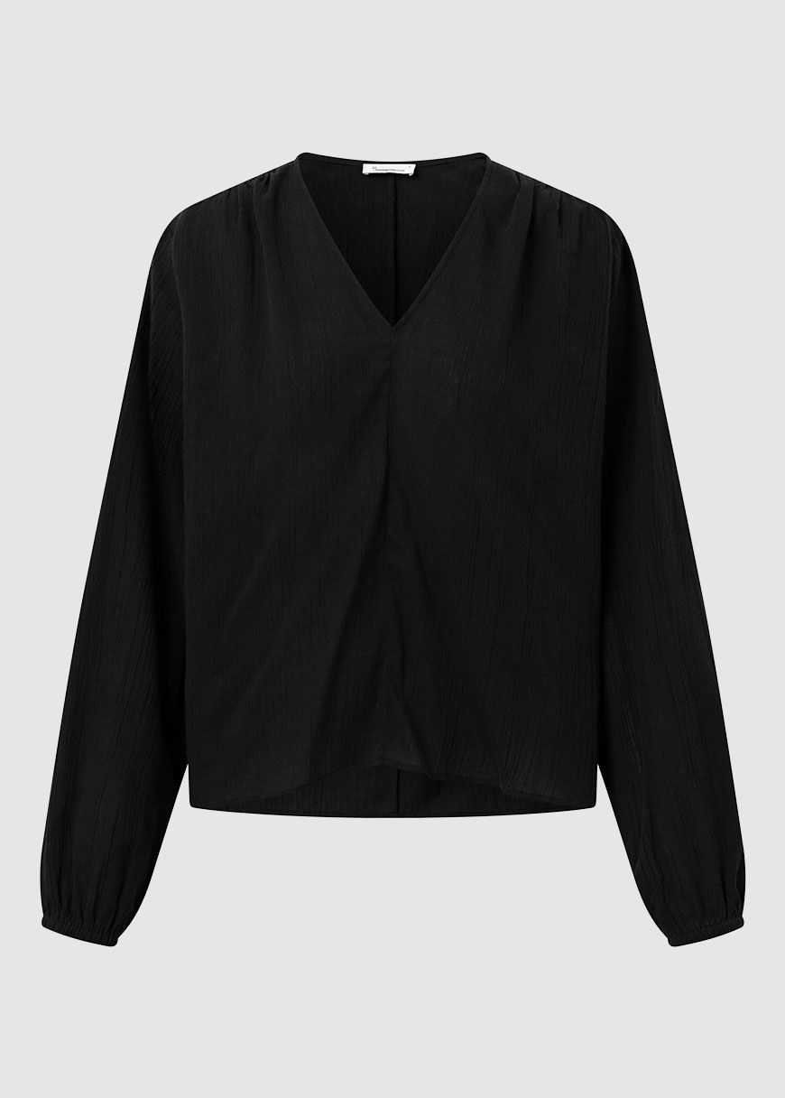 Cotton Crepe A-Shape Volume Sleeved Shirt