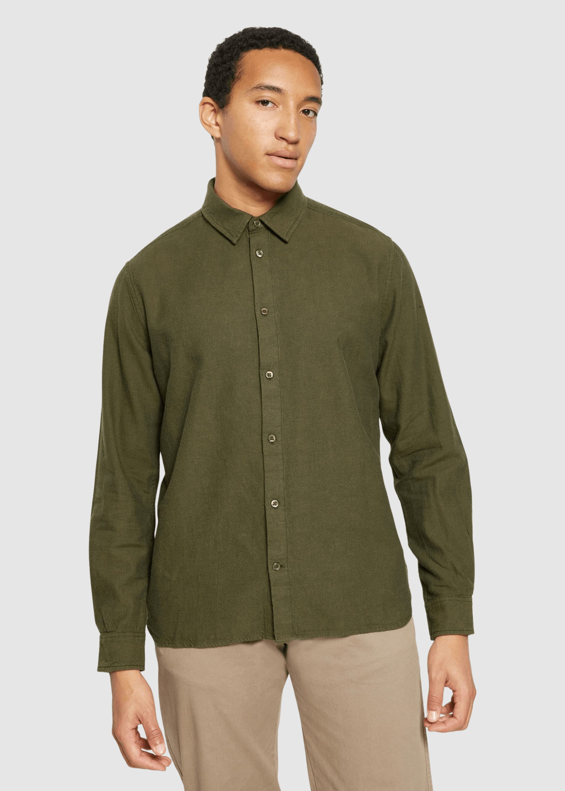 knowledge-cotton-apparel-dune-regular-flannel-shirt-forrest-night-1.jpeg Dune Regular Flannel Shirt Forrest Night