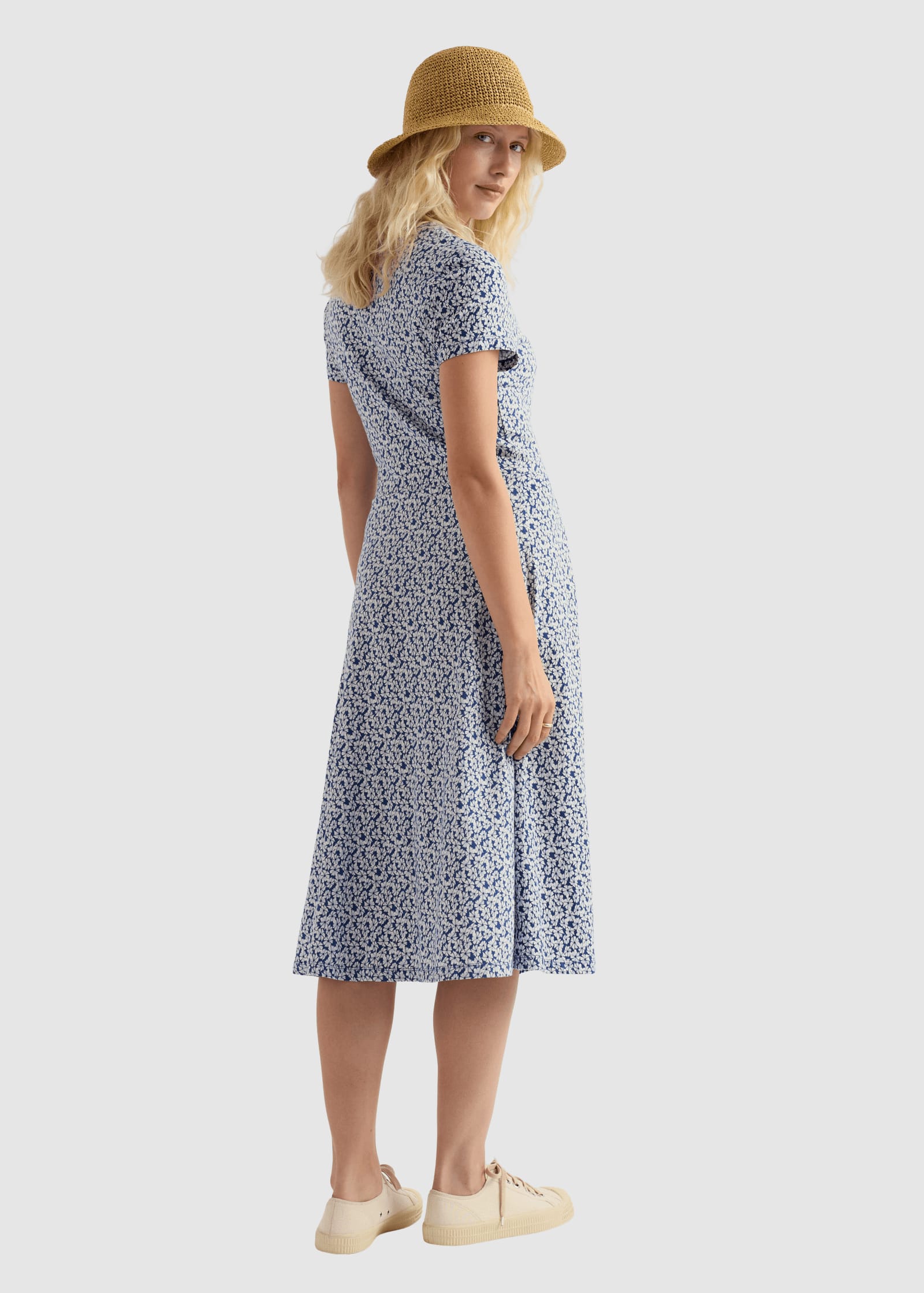 Pier View Dress Bunched Cornflowers Dark Voyage