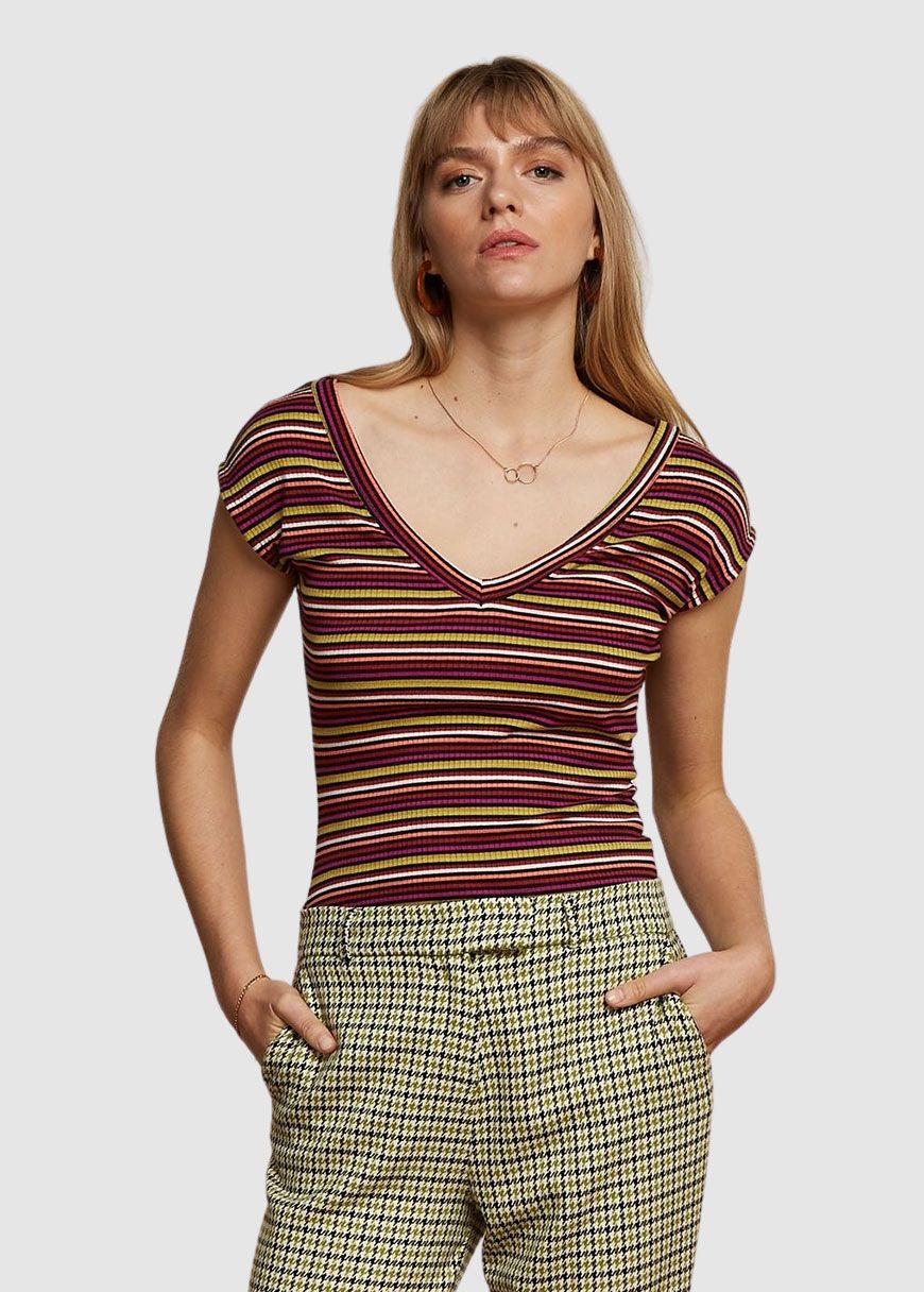 Double V Top Brunelli Stripe