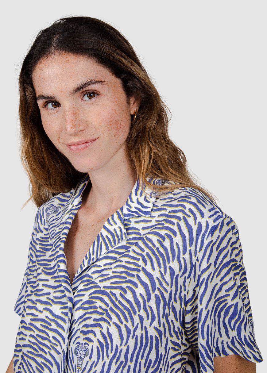 Tiger Aloha Blouse White Tiger Aloha Blouse White