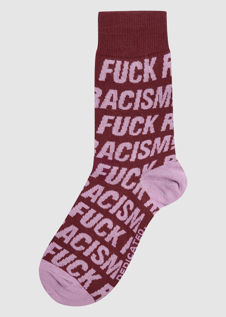 Socks Sigtuna Fuck Racism Pattern Socks Sigtuna Fuck Racism Pattern