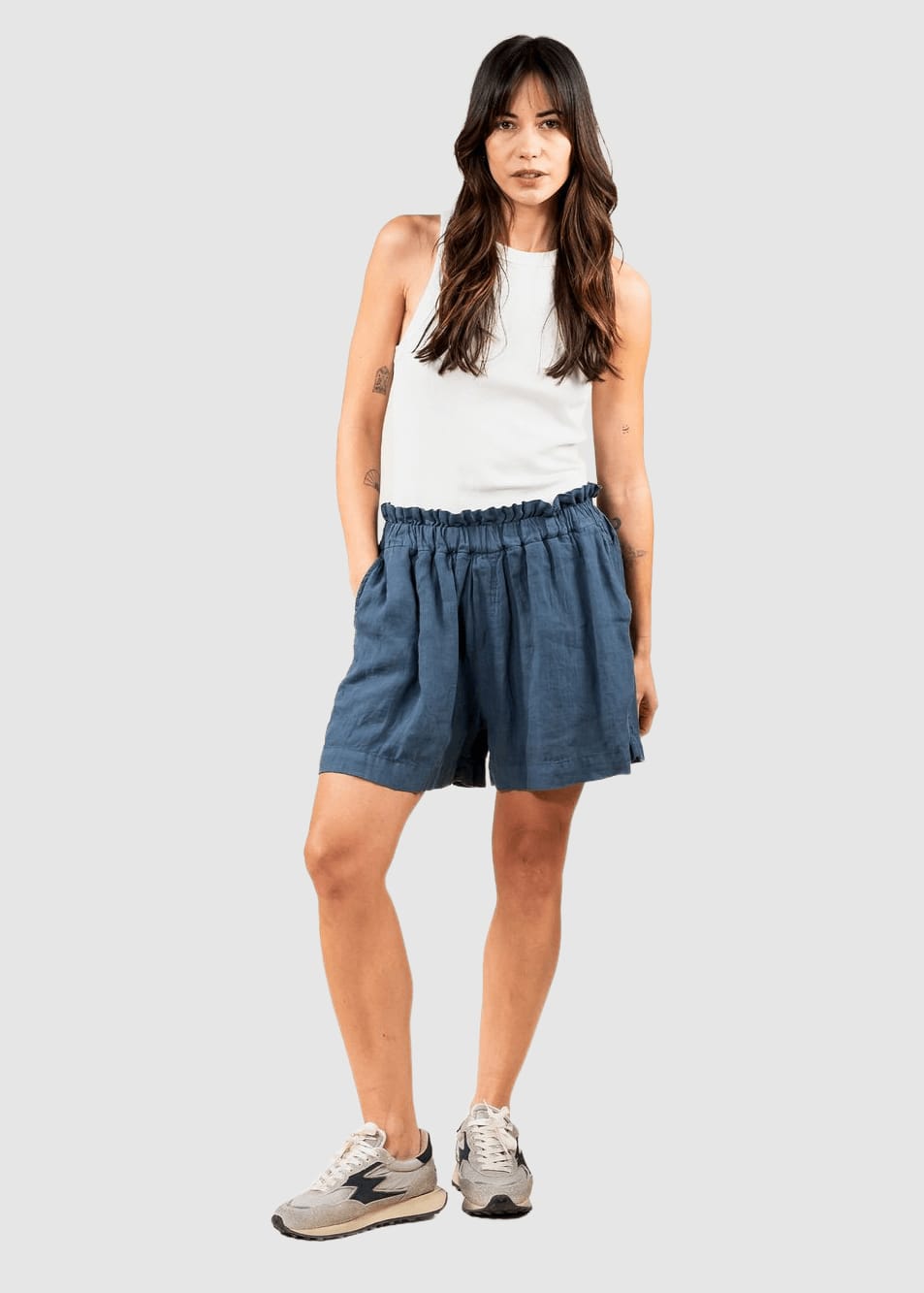 Chloe Linen Short Vintage Grey