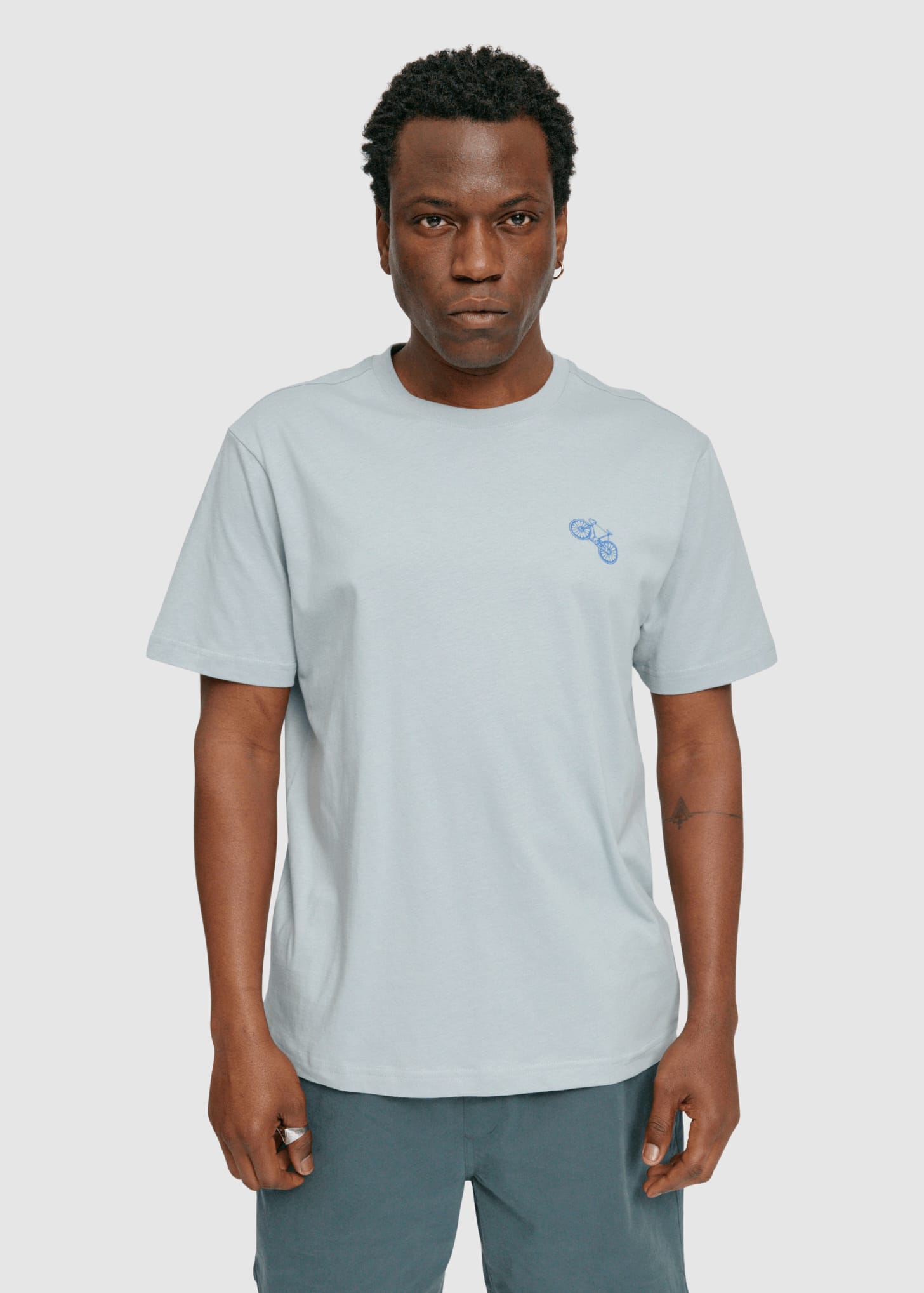 Chest Print T-Shirt Ice Blue