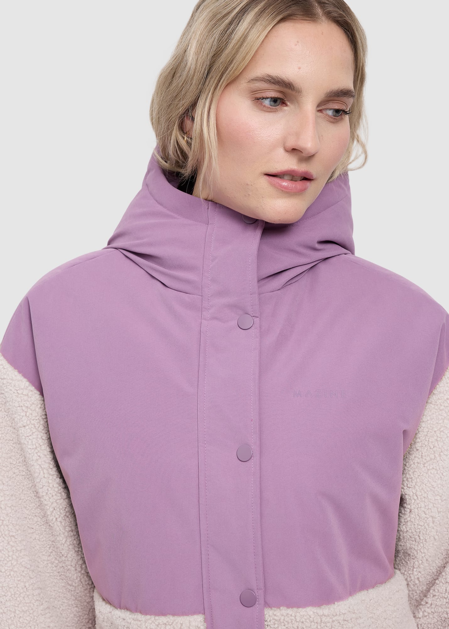 Fabric Blocking Jacket Grape Pink Natural