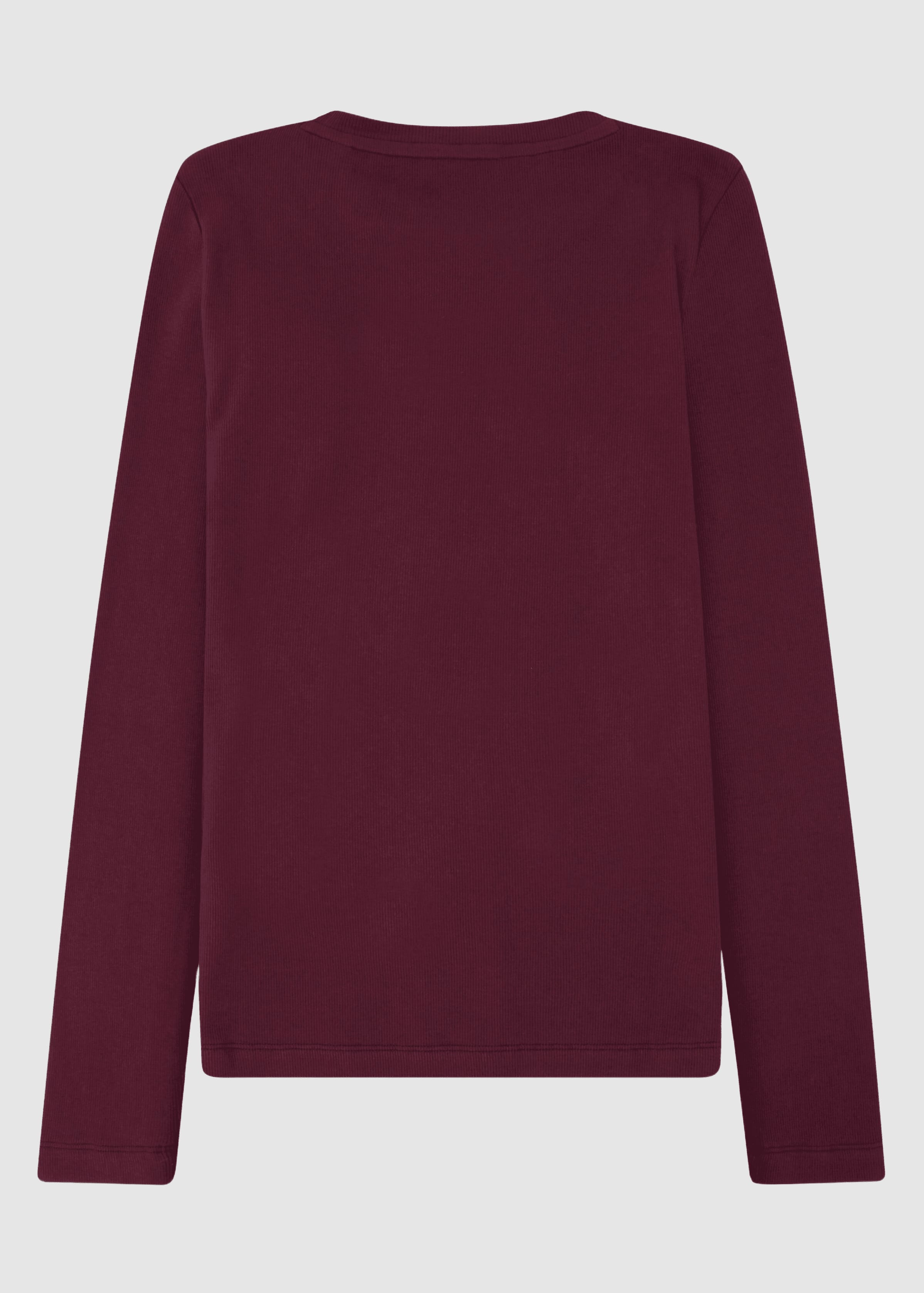 Rib Long Sleeve T-Shirt Burgundy