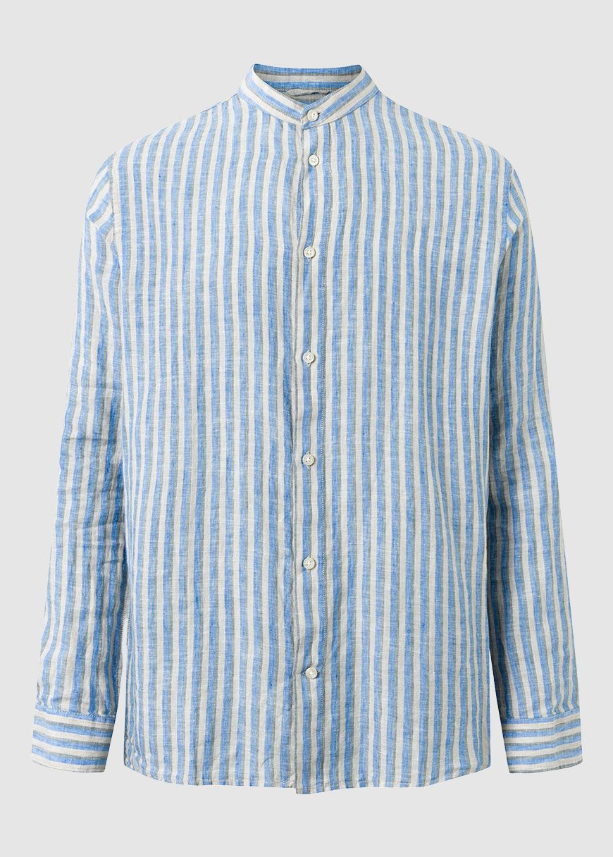 Long Sleeve Striped Linen Custom Fit Shirt