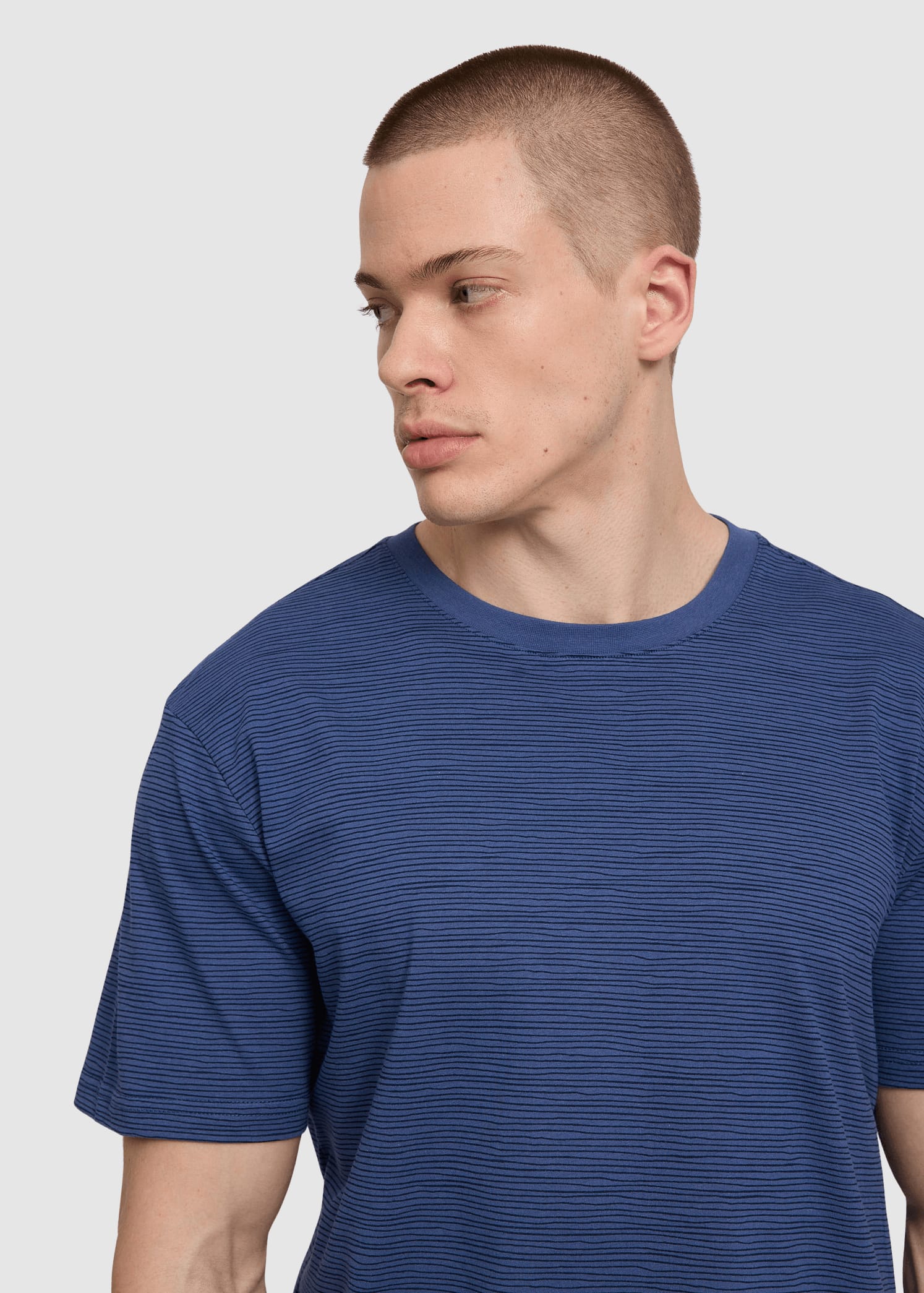 Wobbly Striped T-Shirt Blue Indigo/blue Night