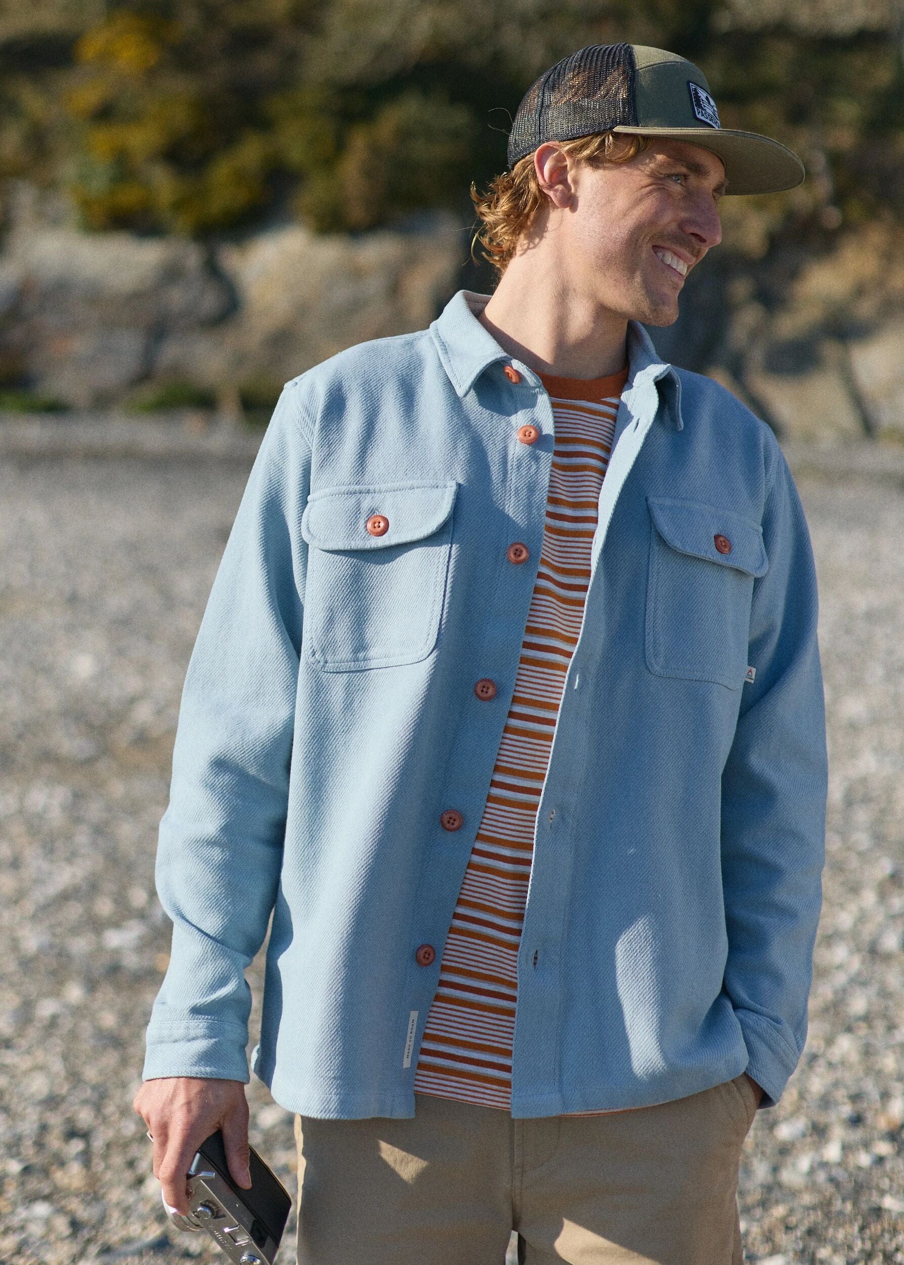Island Twill Shirt Faded Denim