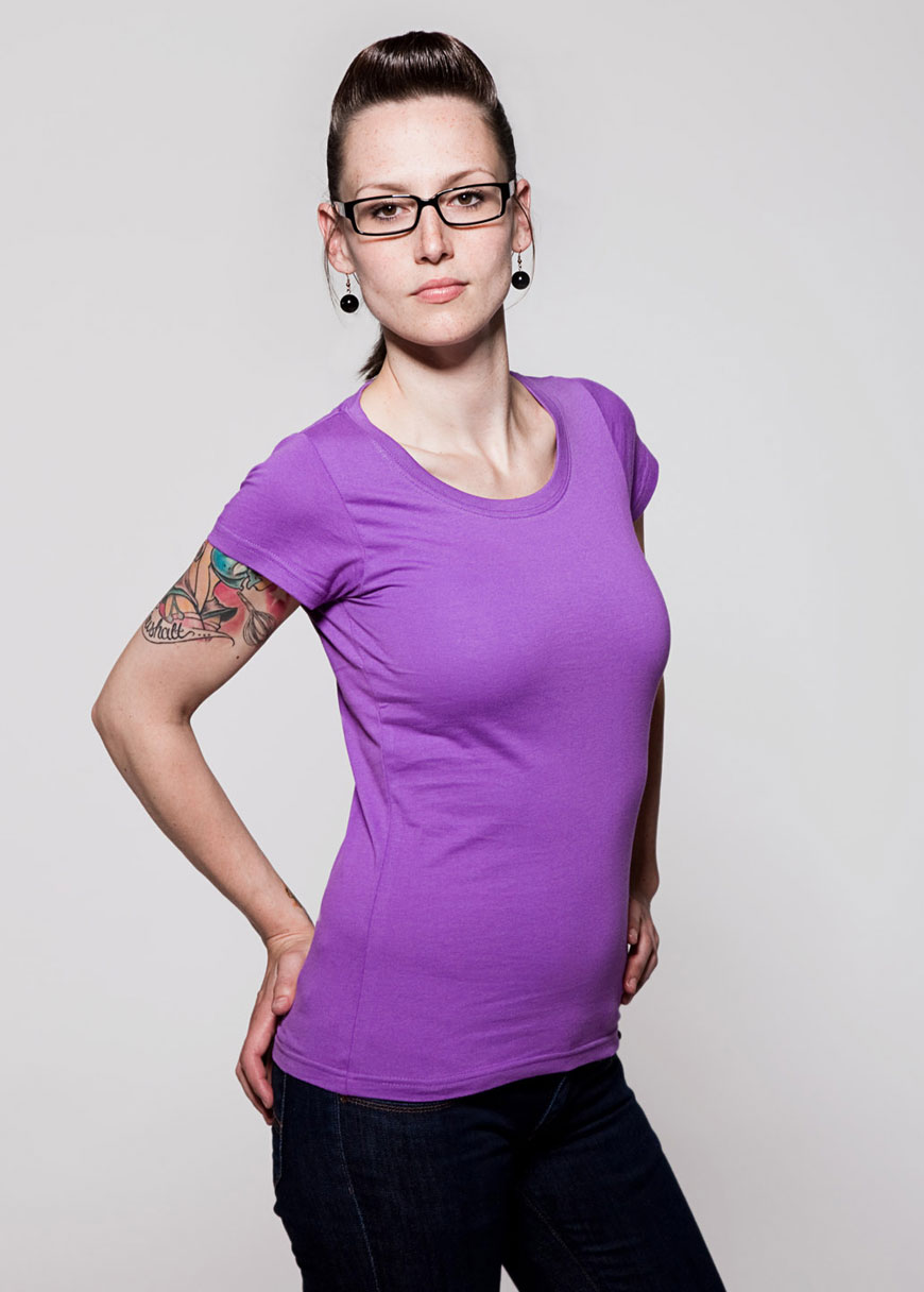 T-Shirt Rundausschnitt Lila T-Shirt Rundausschnitt Lila