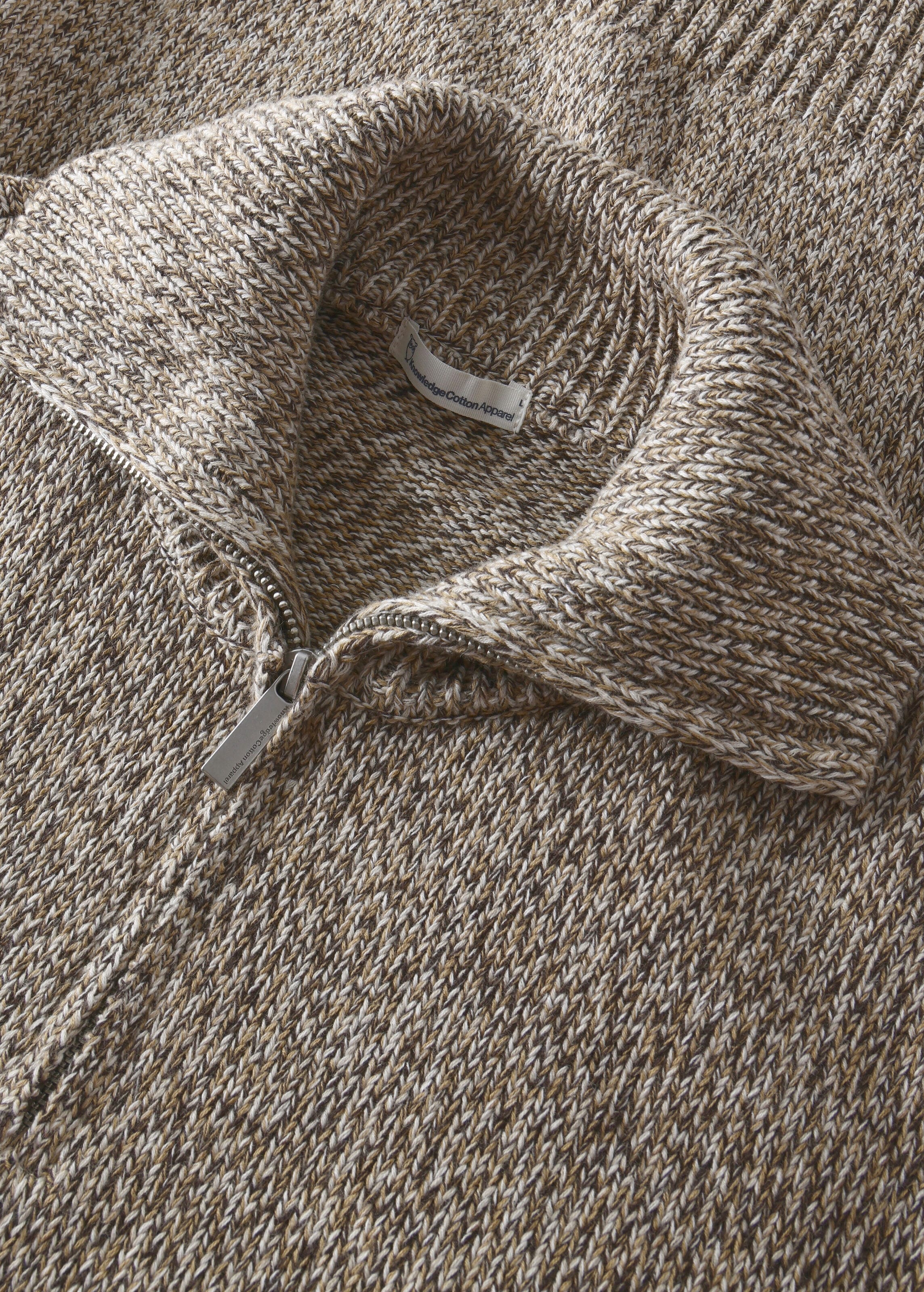 Quater Zip Sweater Brown Multi