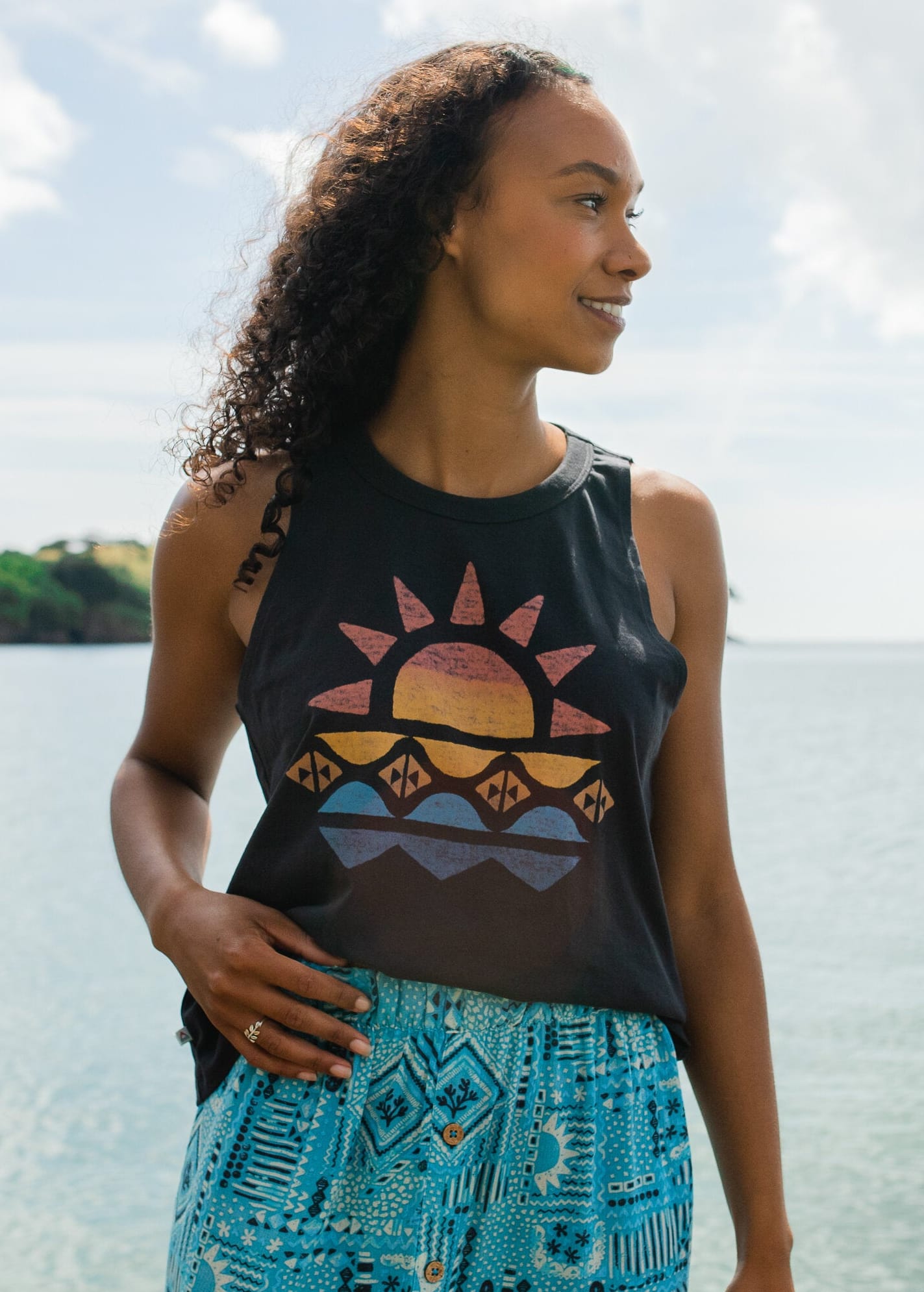 Sunray Recycled Cotton Vest Black