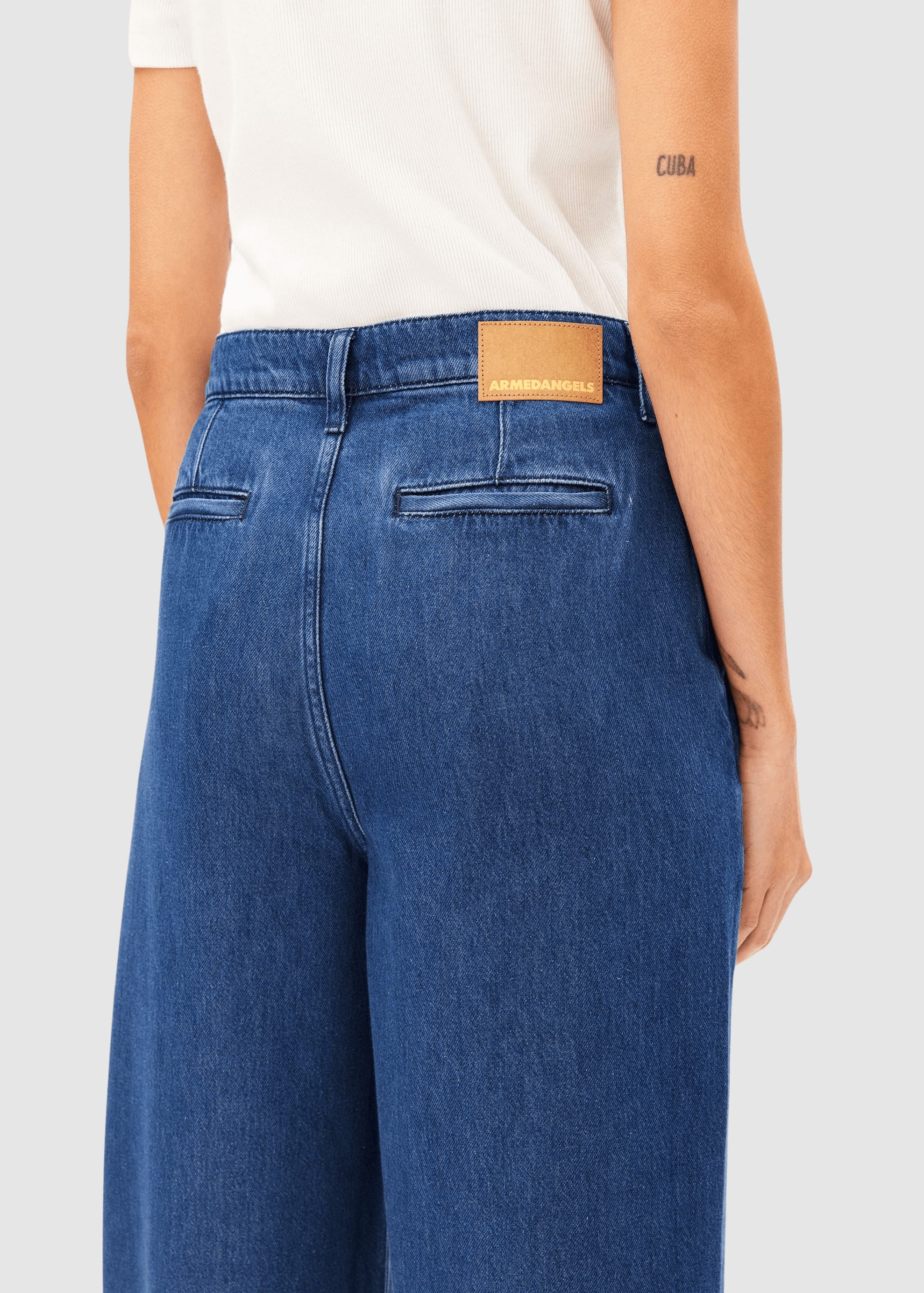 Wide Leg Denim Pant Bright Blue