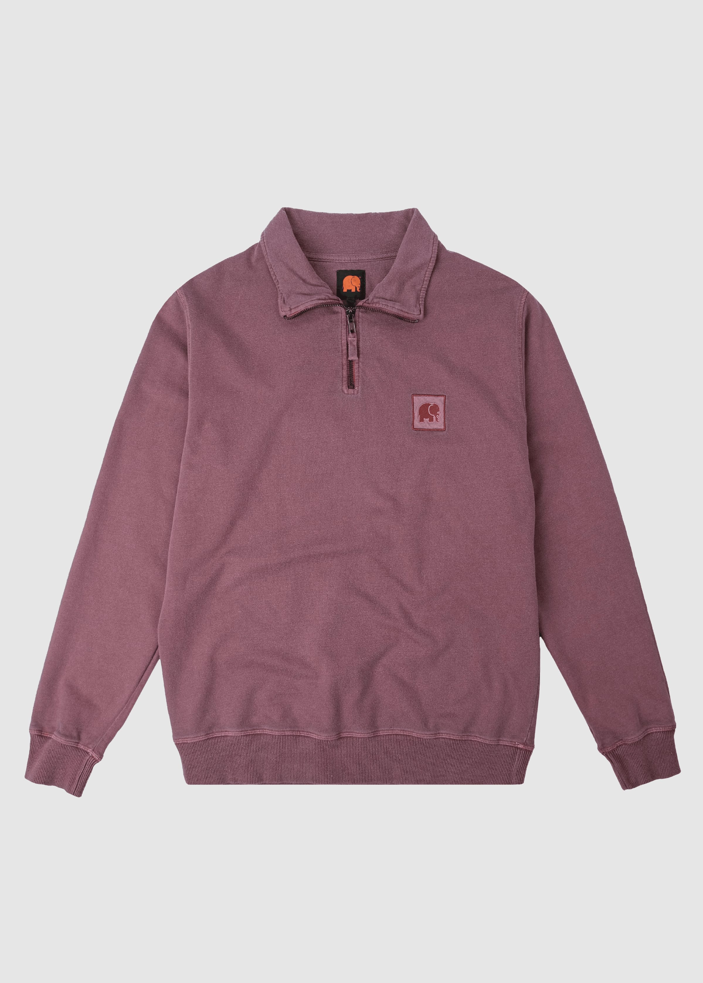 Sauce Pigment Dyed Quarter Zip Sweater Garnacha Red