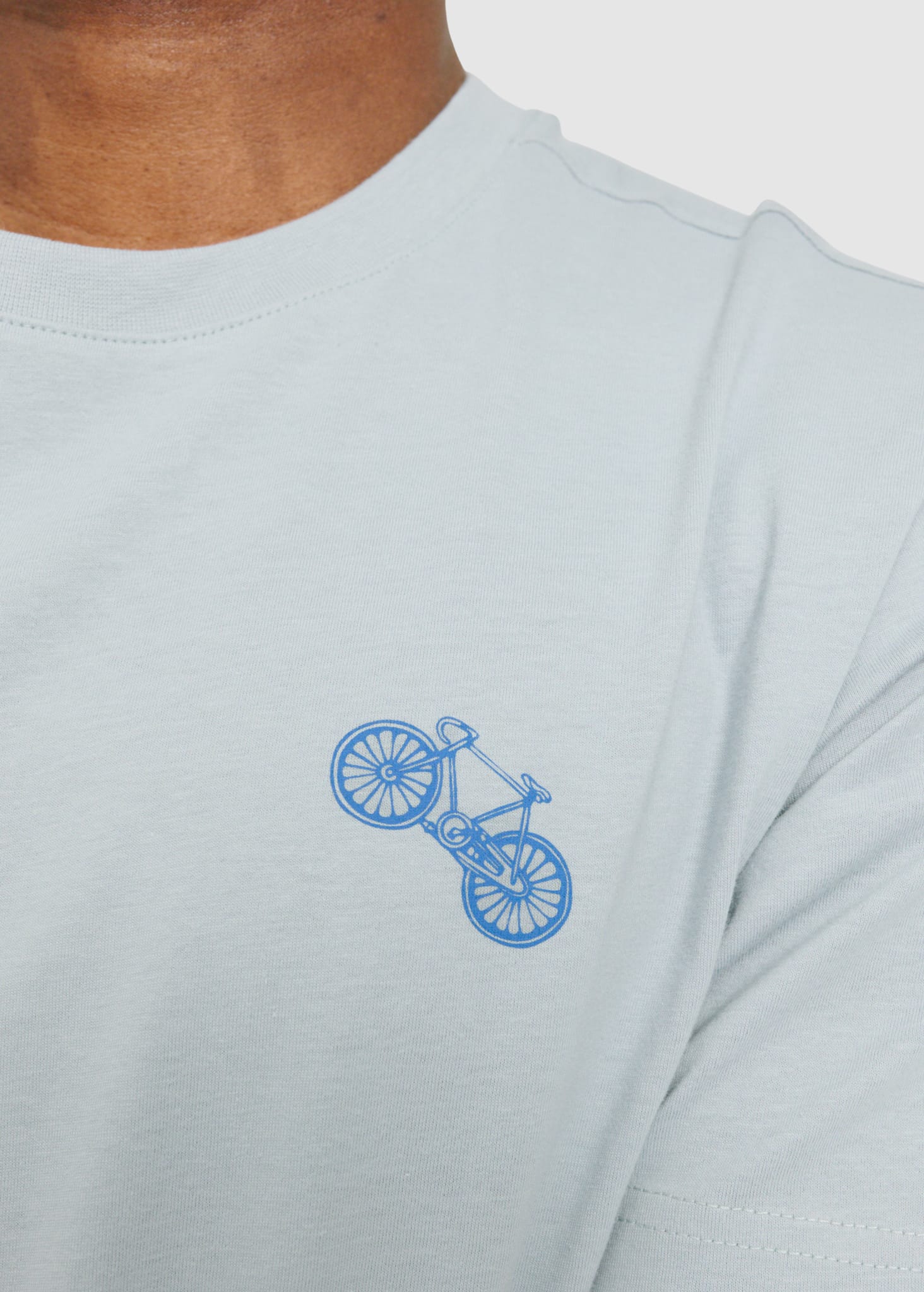 Chest Print T-Shirt Ice Blue