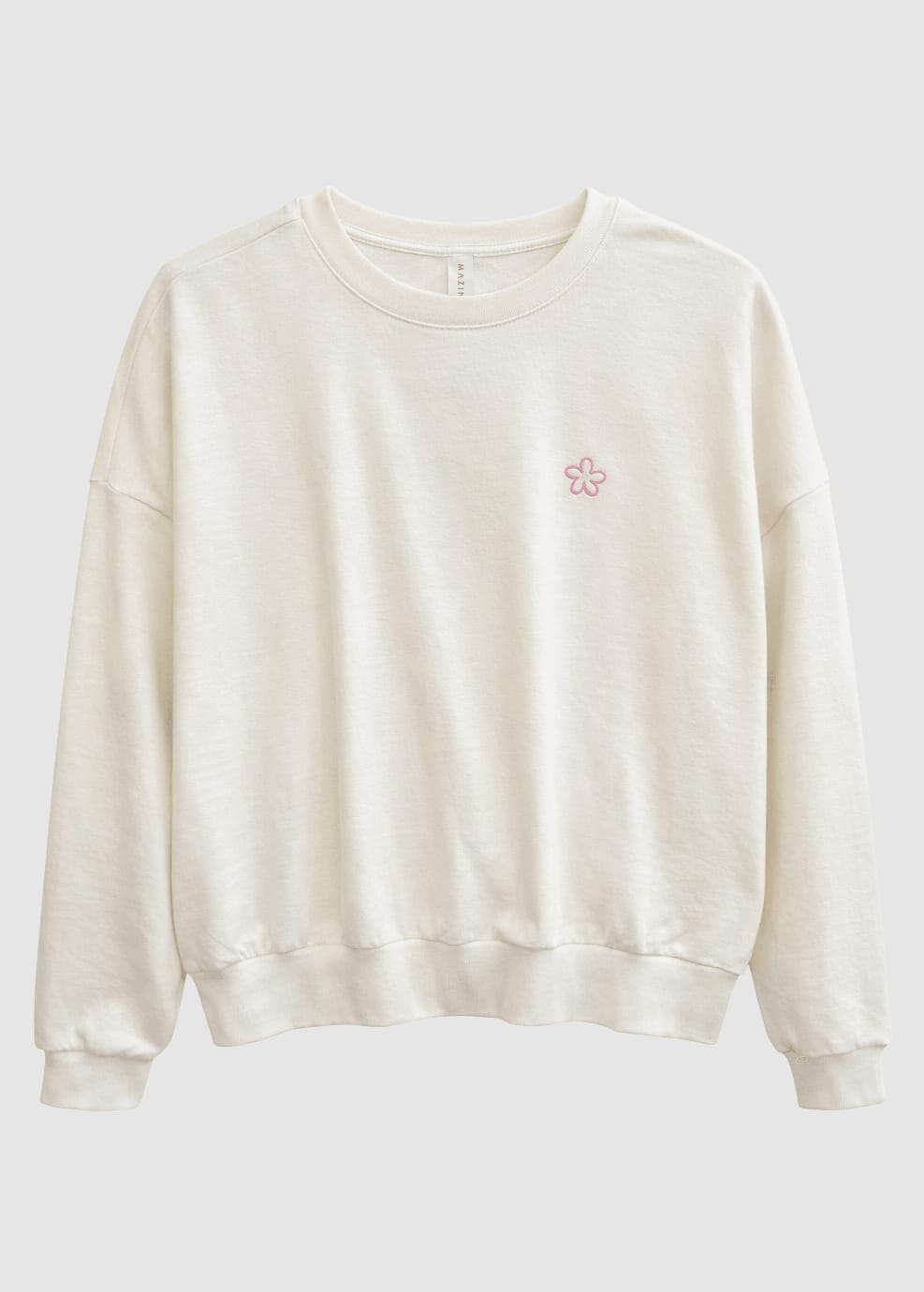 Back Print Sweatshirt Offwhite/flowers