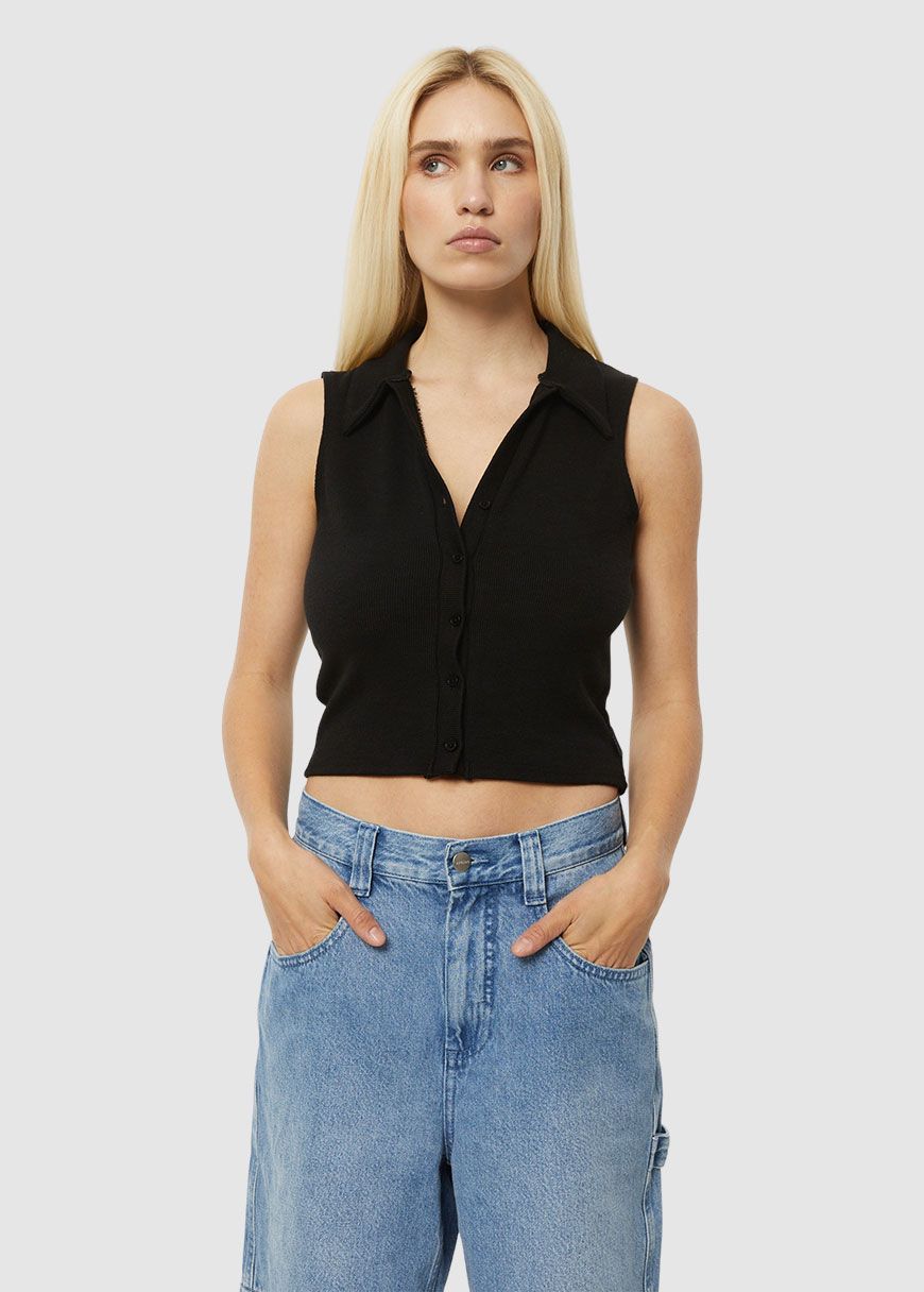 Eliza Hemp Rib Sleeveless Shirt