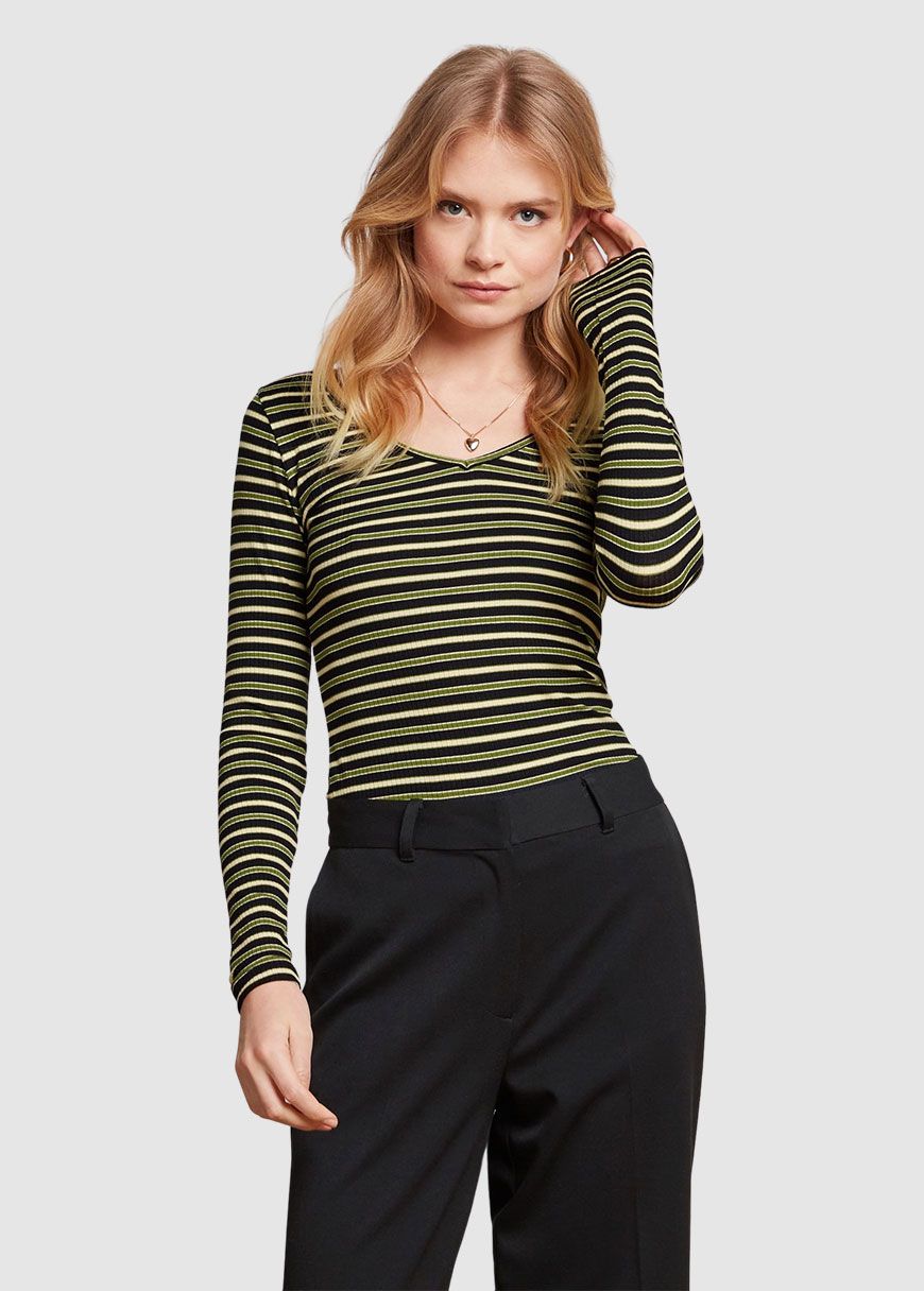 Carice V Top Pimm Stripe Carice V Top Pimm Stripe