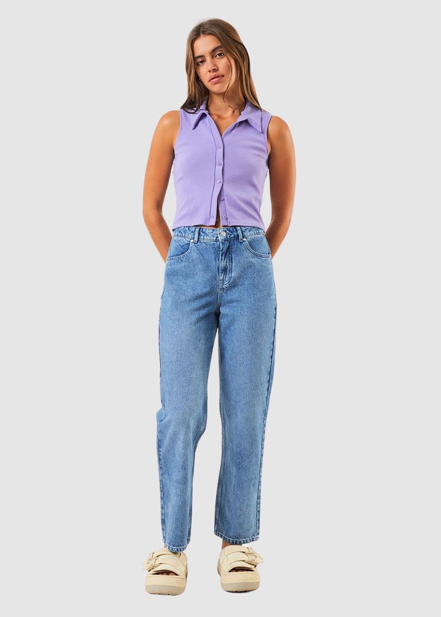 Shelby Hemp Denim Wide Leg Jean Long