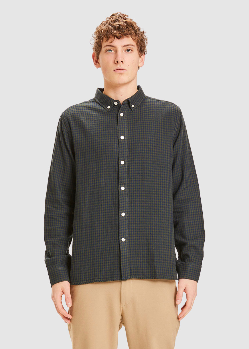 Double Layer Checkered Custom Fit Shirt