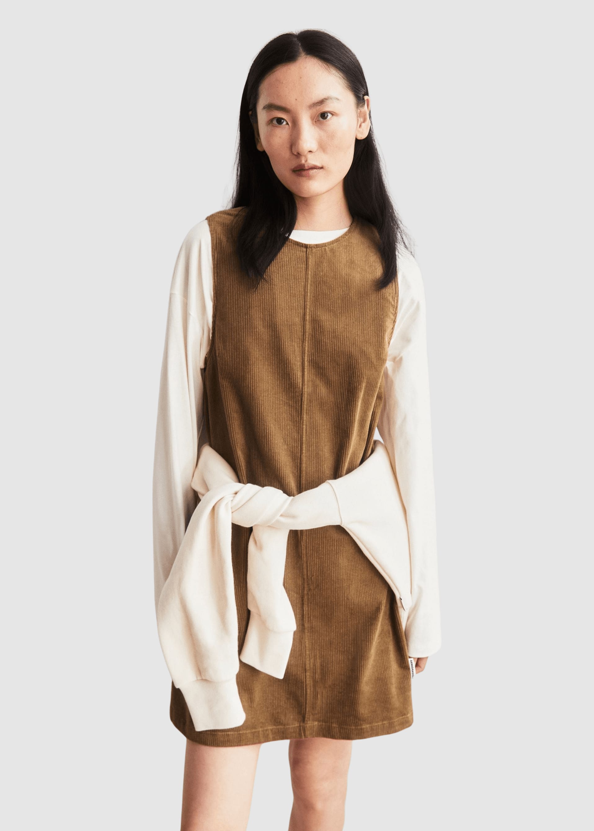 Corduroy R-Neck Mini Dress Amberwood