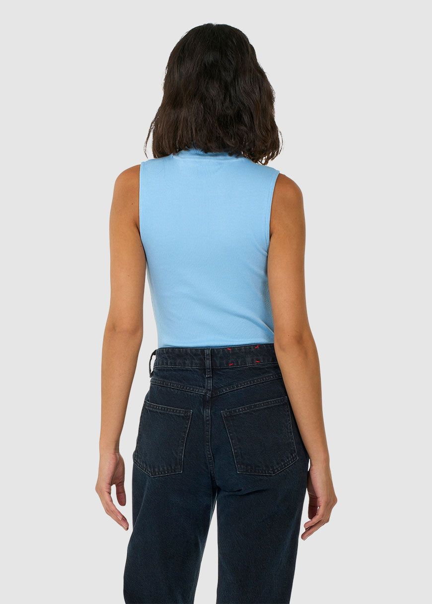 High Neck Rib Top