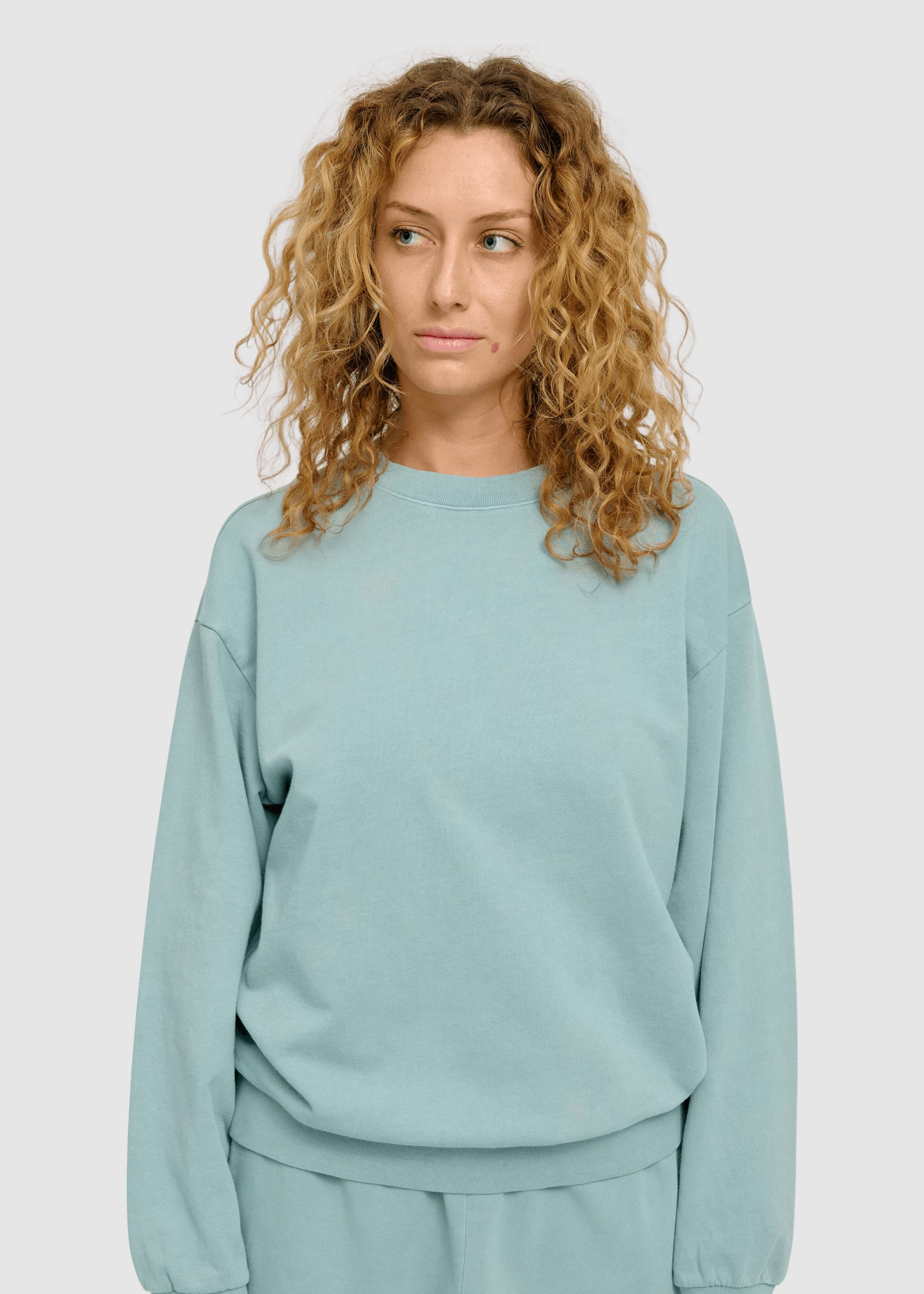 Genderless Natural Dye Sweatshirt Natural Dye Turquoise