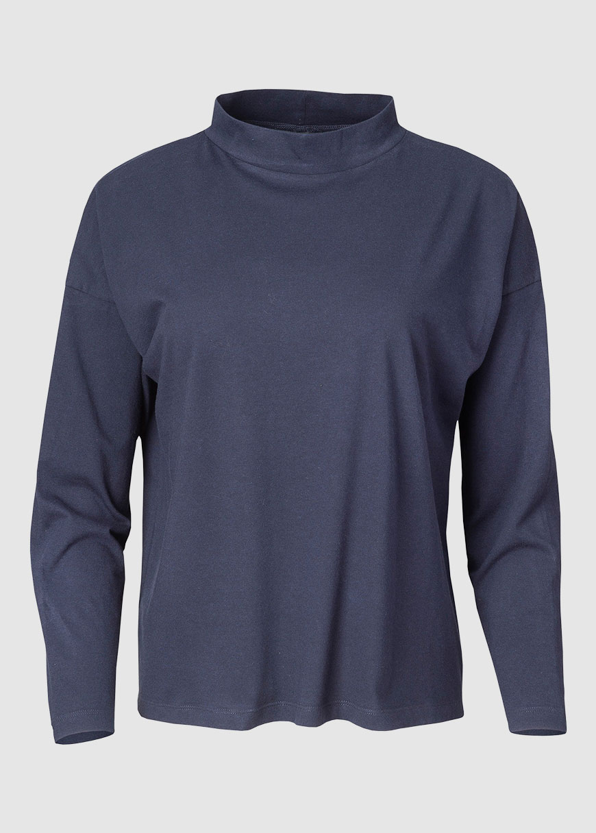 Langarm-Shirt Stehkragen Langarm-Shirt Stehkragen