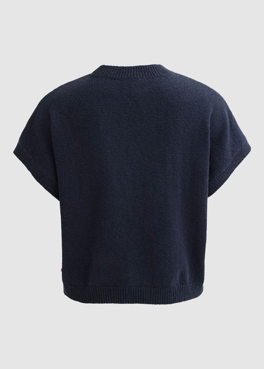 Boucléstrick-Pullover Kurzarm