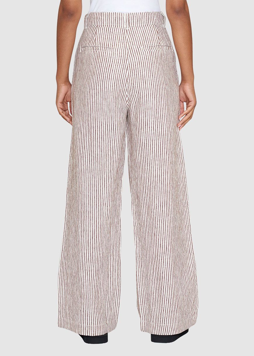 Posey Wide Mid-Rise Striped Linen Pants Posey Wide Mid-Rise Striped Linen Pants